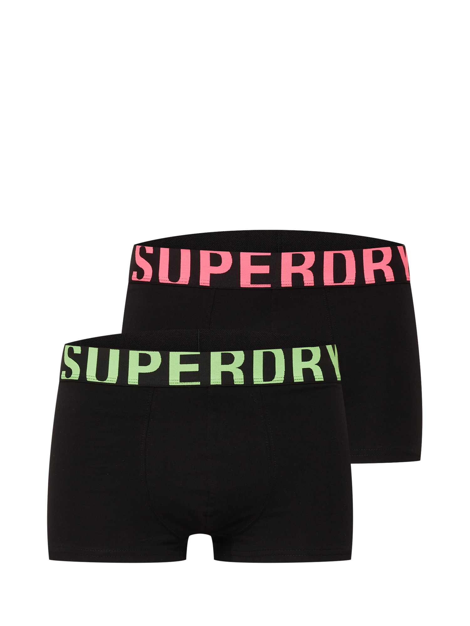 Superdry Boksarice  neonsko zelena / neonsko roza / črna