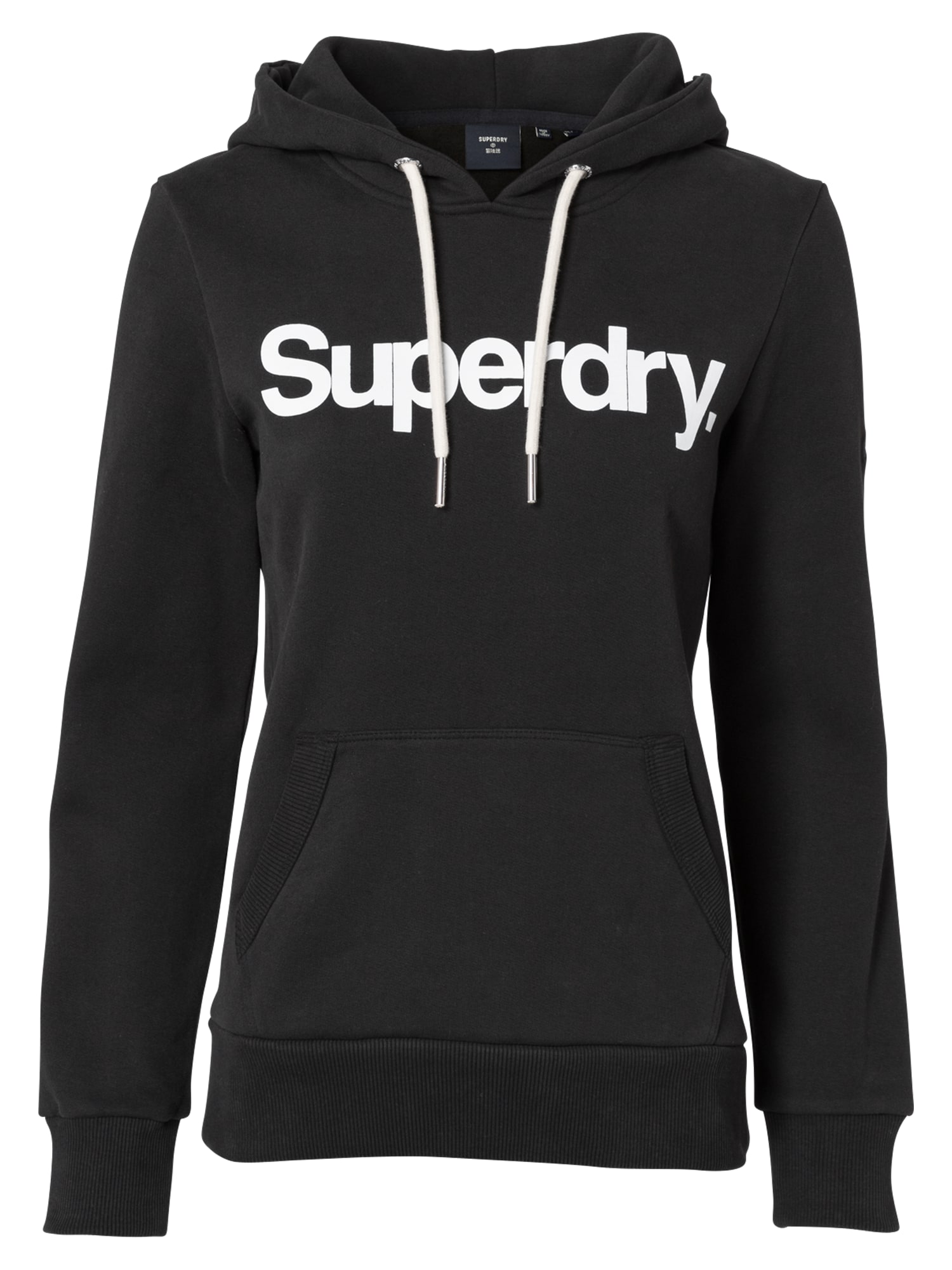 Superdry Majica  črna / bela