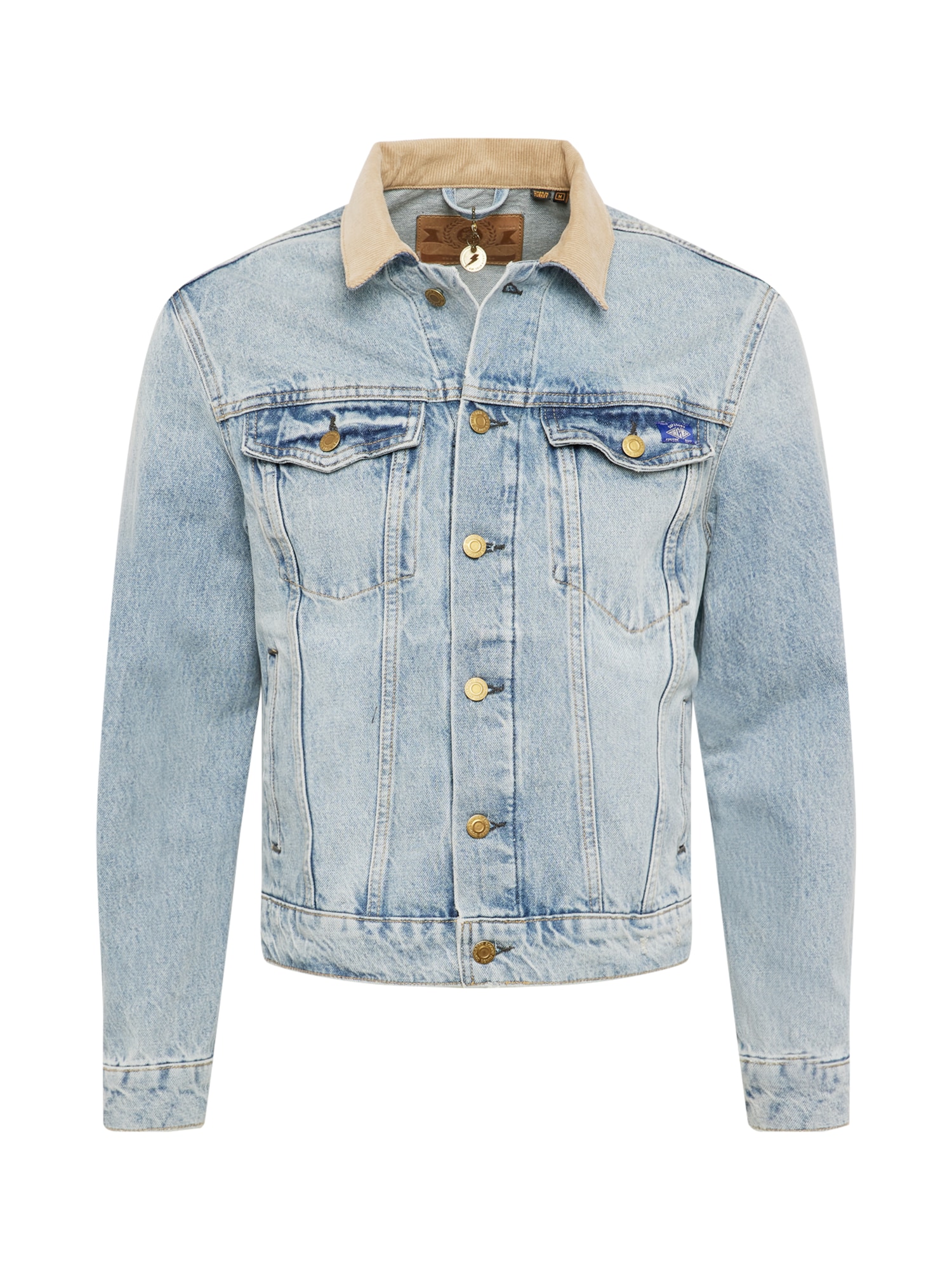 Superdry Prehodna jakna  svetlo modra / svetlo rjava
