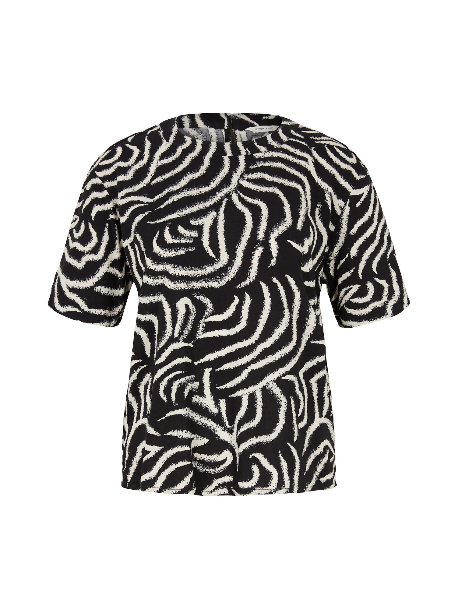 TOM TAILOR Bluza  črna / bela