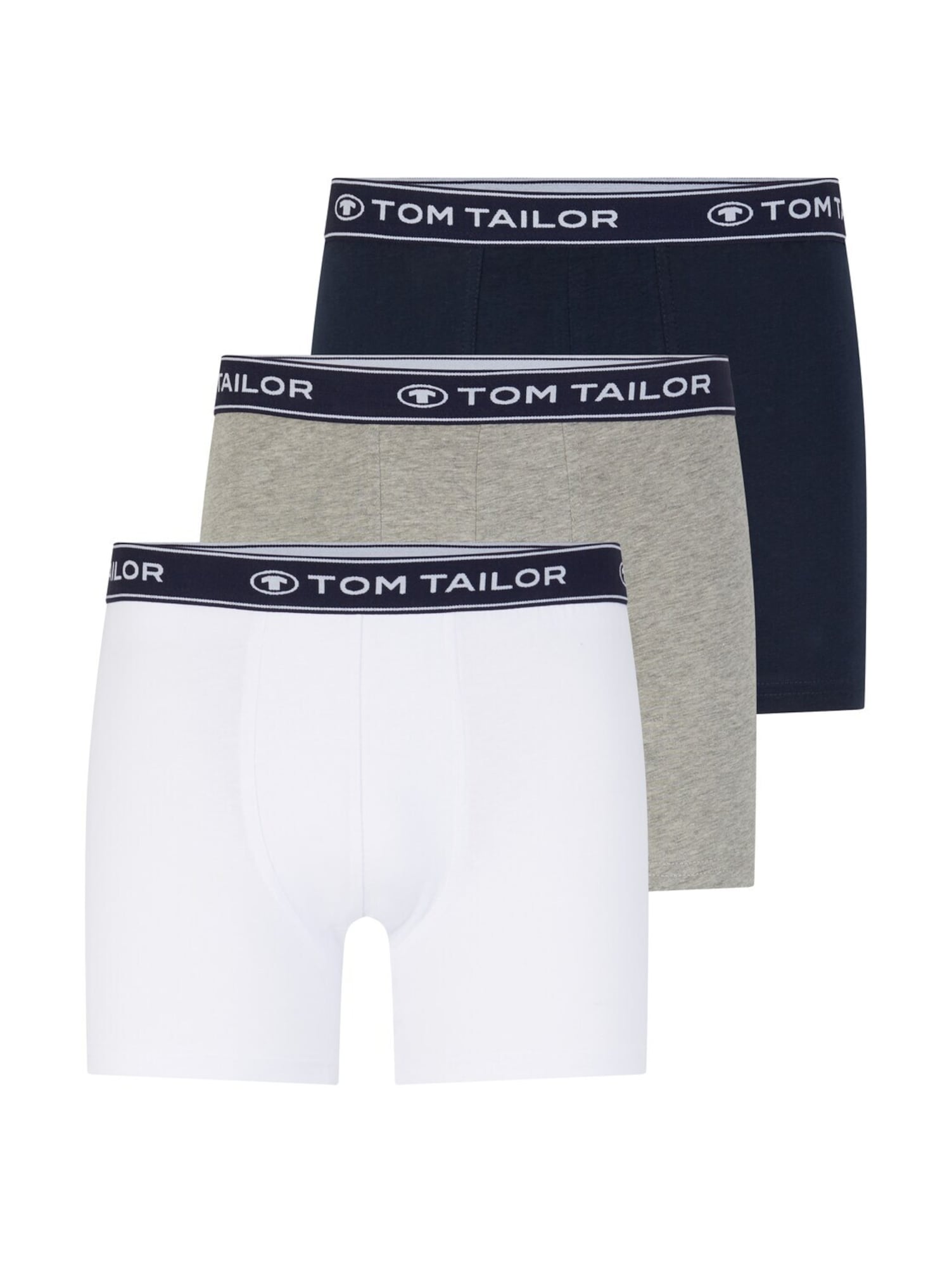 TOM TAILOR Boksarice  temno modra / pegasto siva / bela