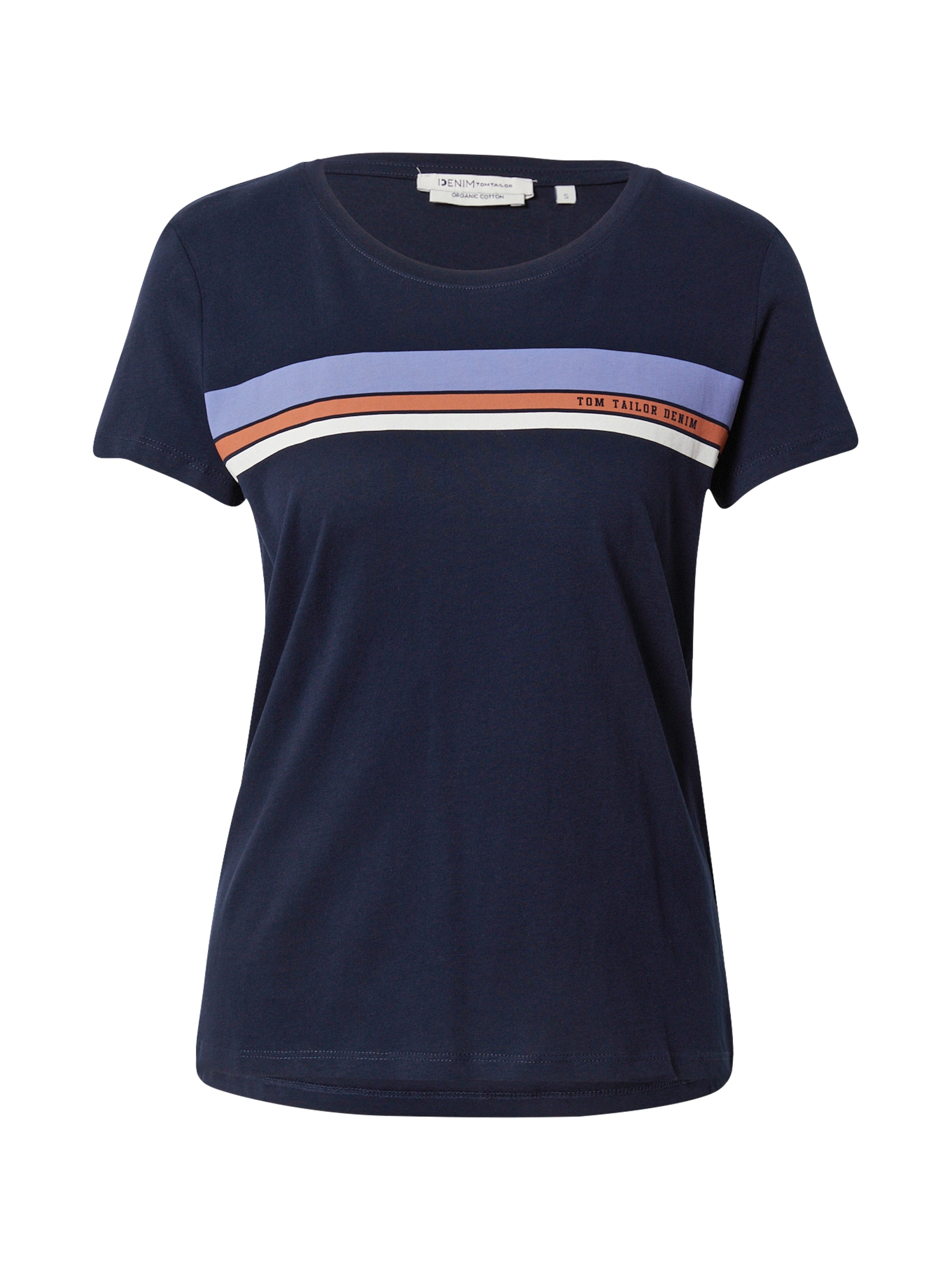 TOM TAILOR DENIM Majica  nočno modra / lila / oranžna / bela