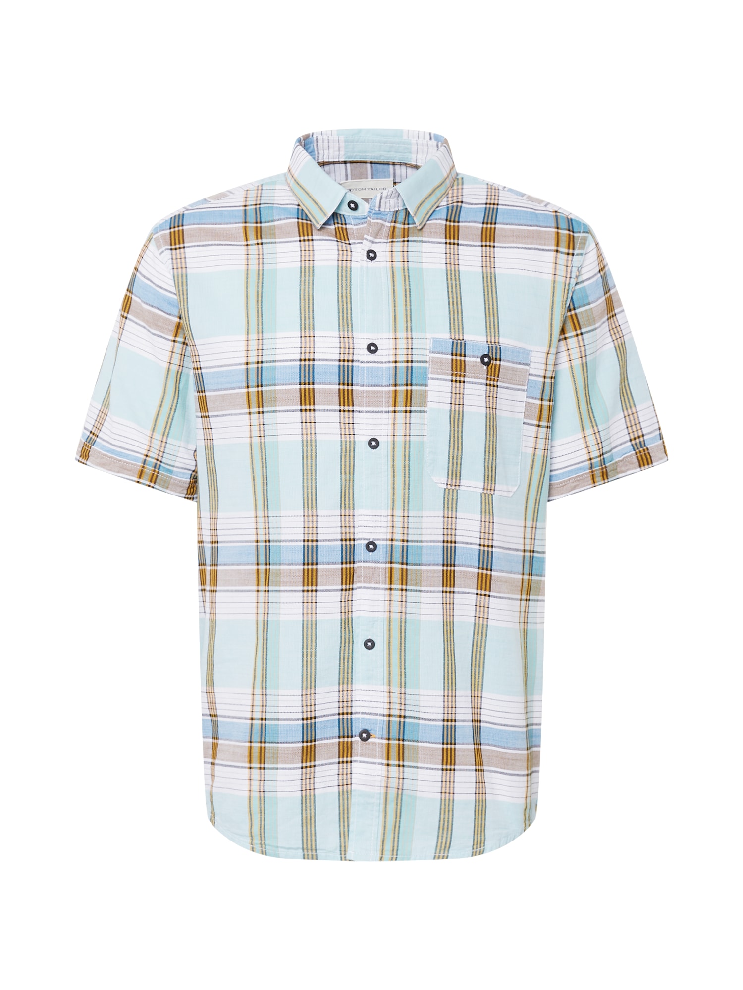 TOM TAILOR Srajca  pesek / svetlo modra / temno rjava / bela