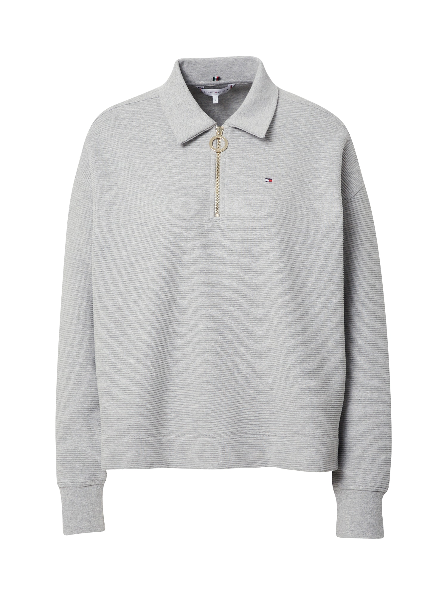 TOMMY HILFIGER Majica  mornarska / svetlo siva / rdeča / bela