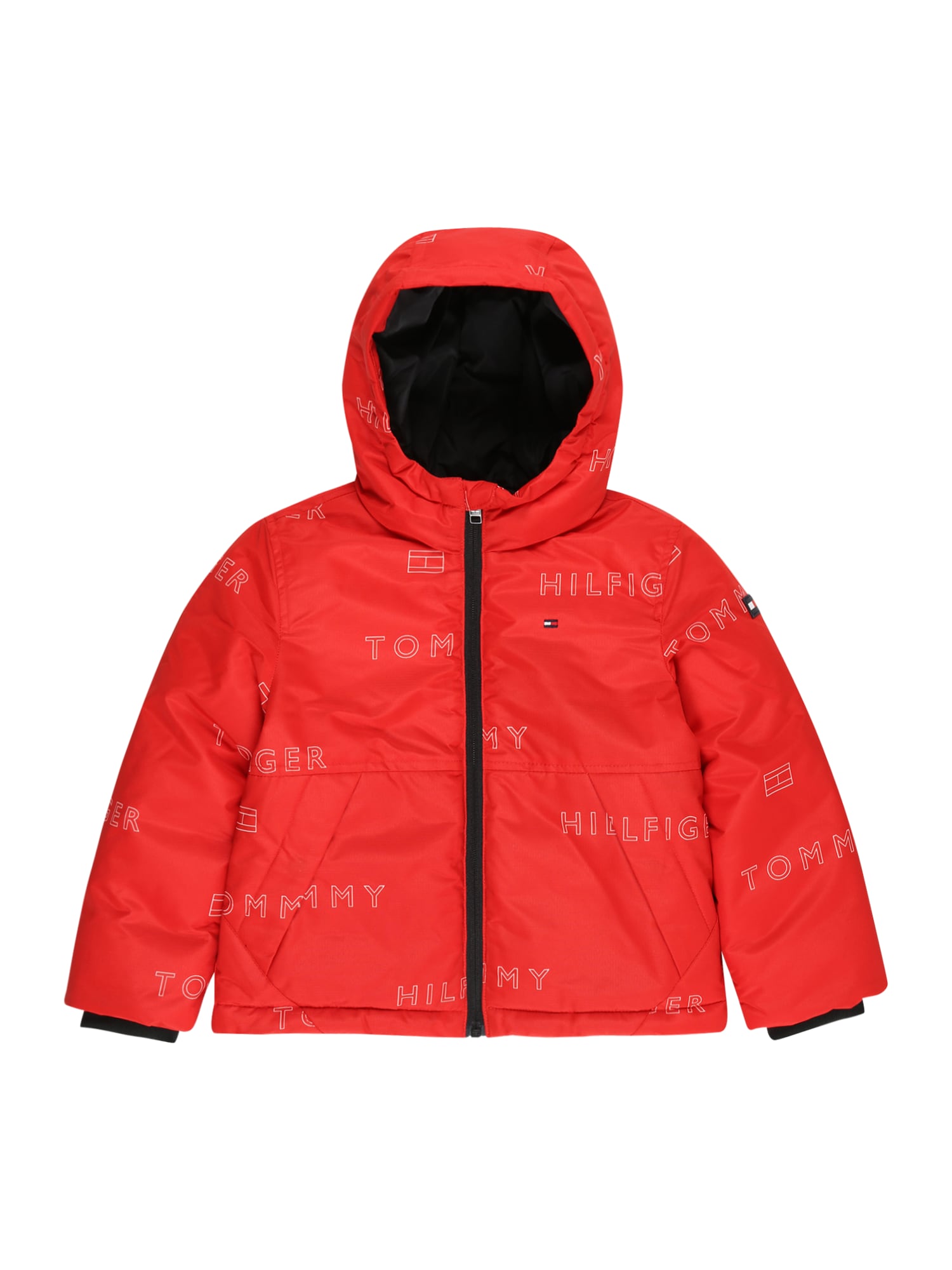 TOMMY HILFIGER Prehodna jakna  rdeča / bela