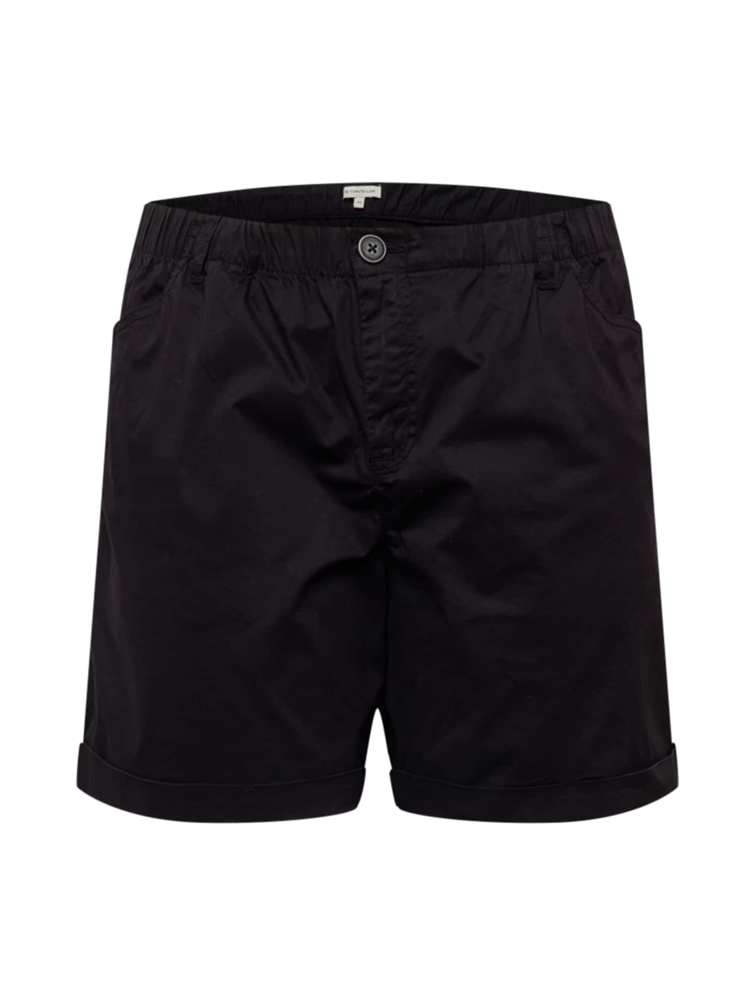 Tom Tailor Women + Hlače z naborki  črna