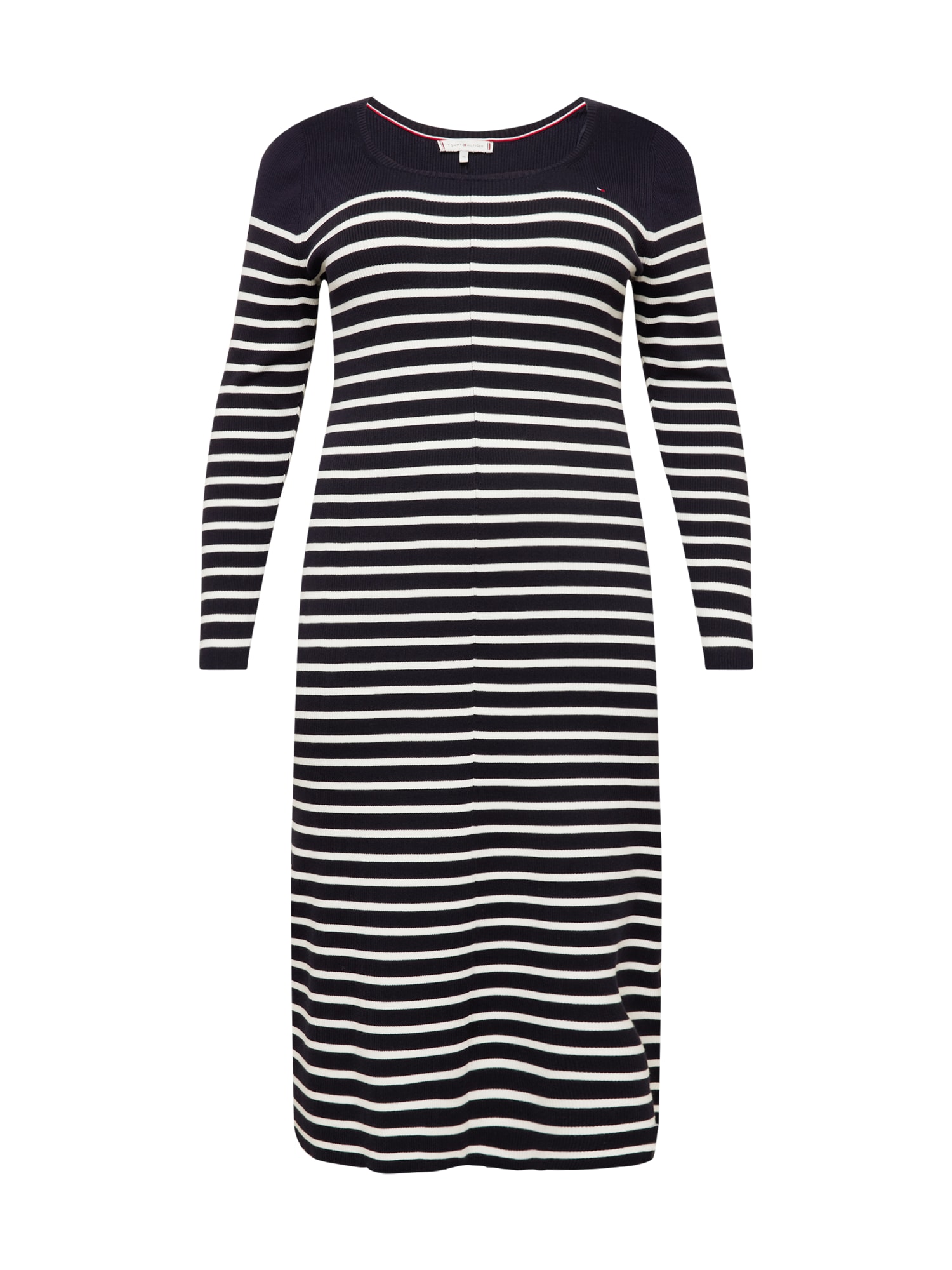 Tommy Hilfiger Curve Pletena obleka  nočno modra / bela