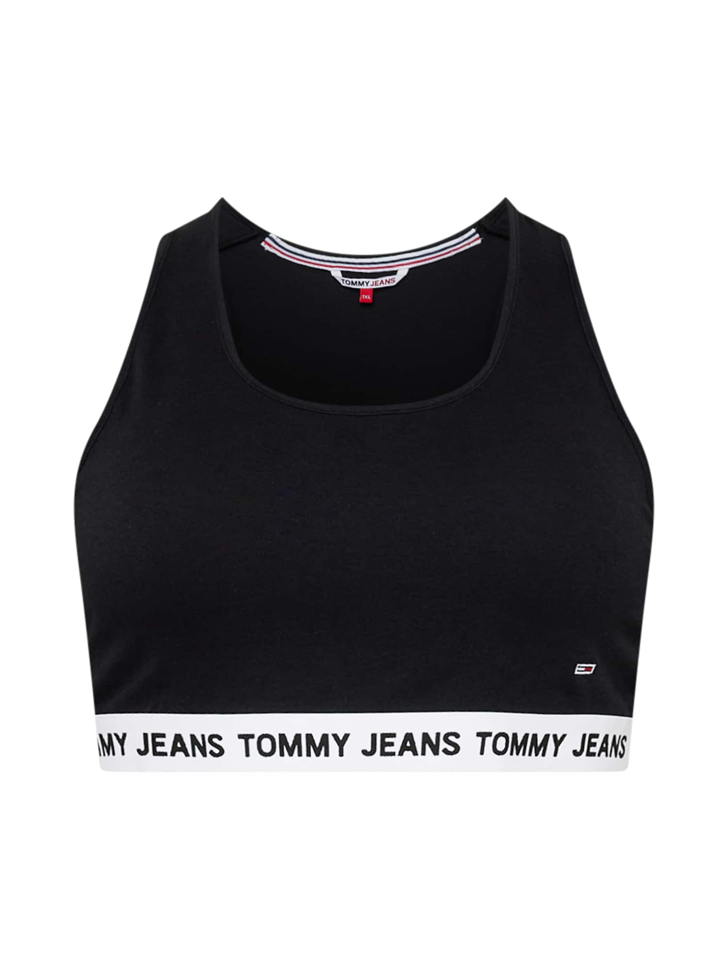 Tommy Jeans Curve Top  črna / bela