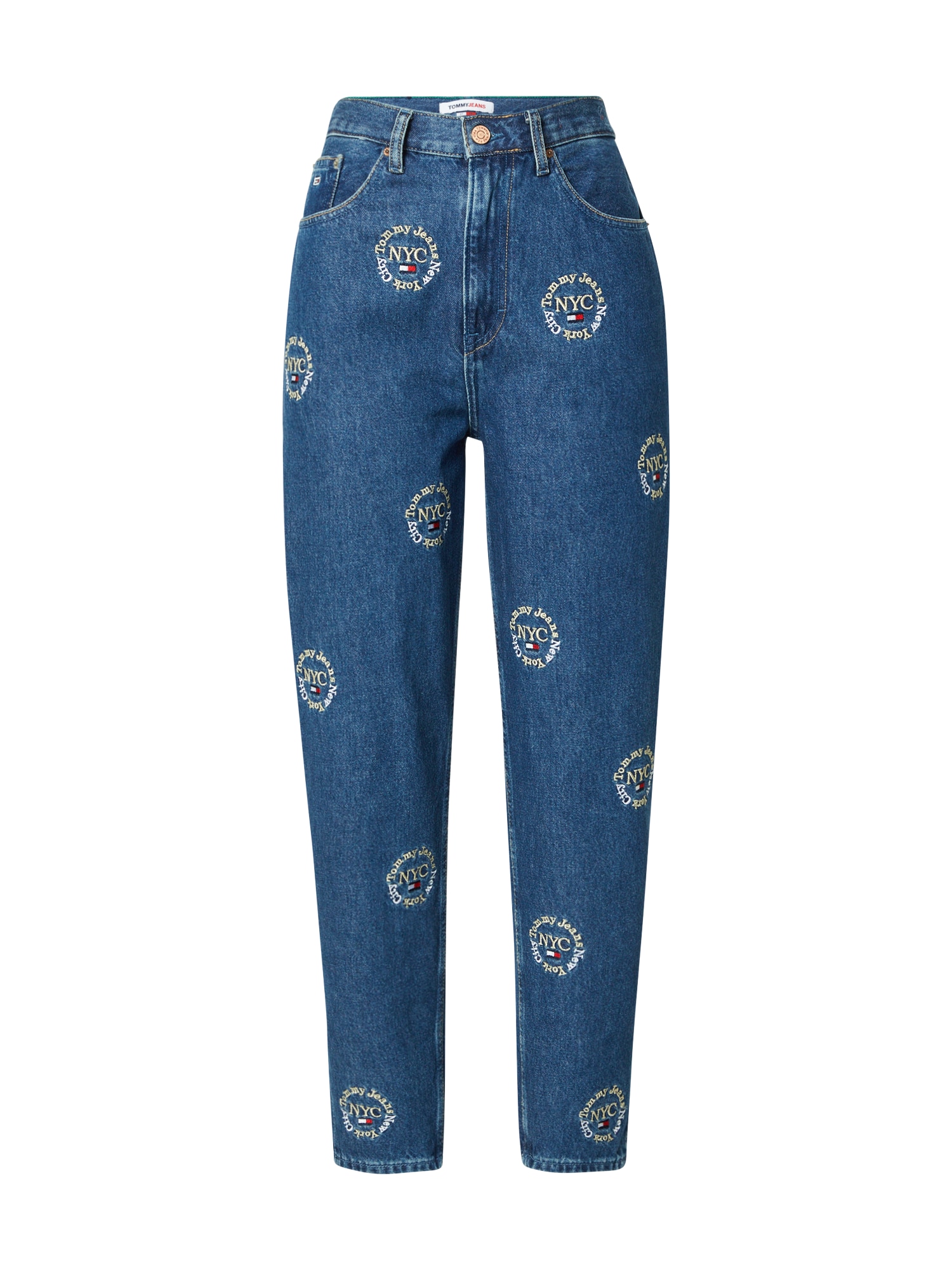 Tommy Jeans Kavbojke  moder denim / rumena / rdeča / bela