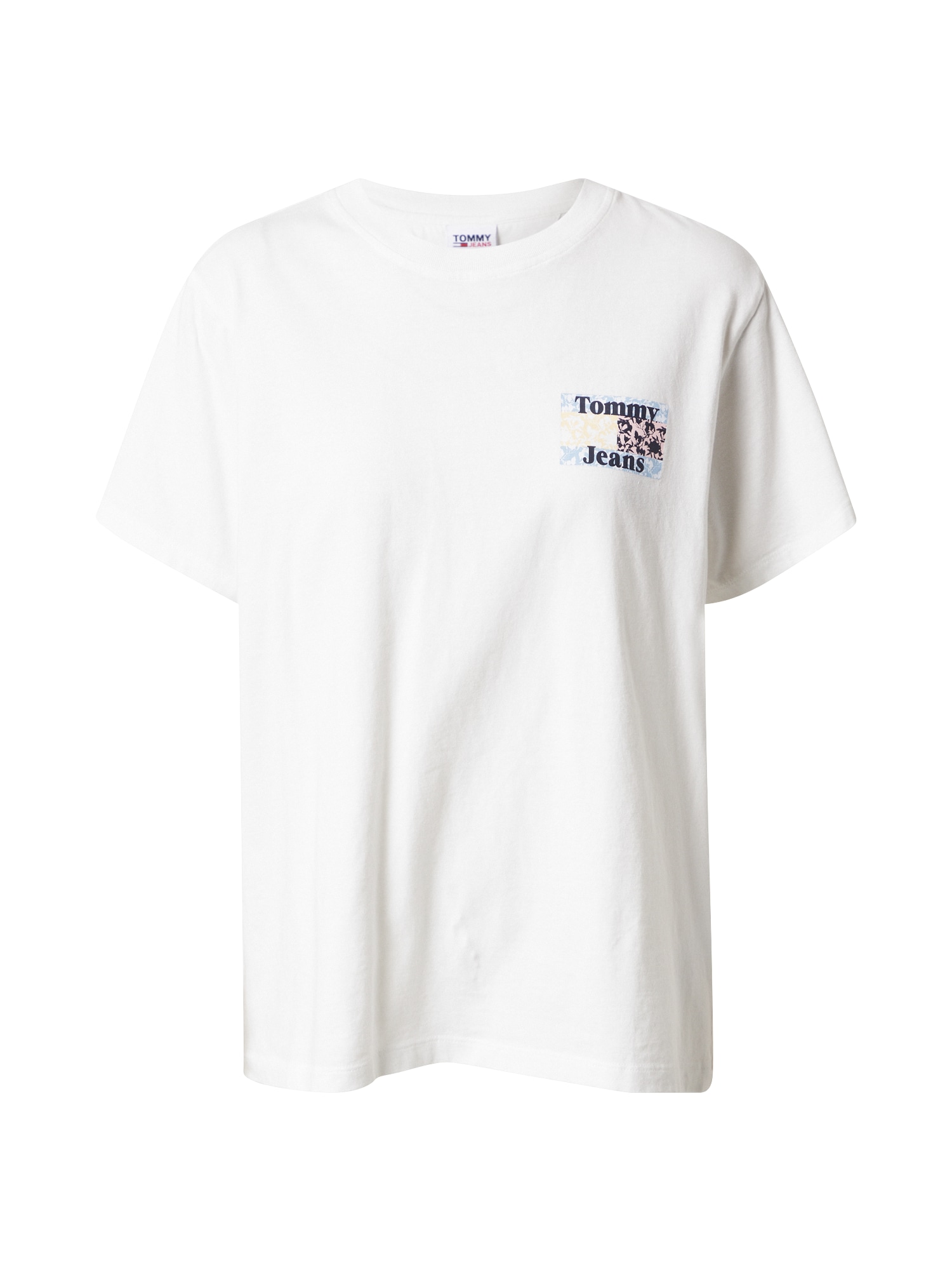 Tommy Jeans Majica  mornarska / svetlo modra / pastelno roza / bela