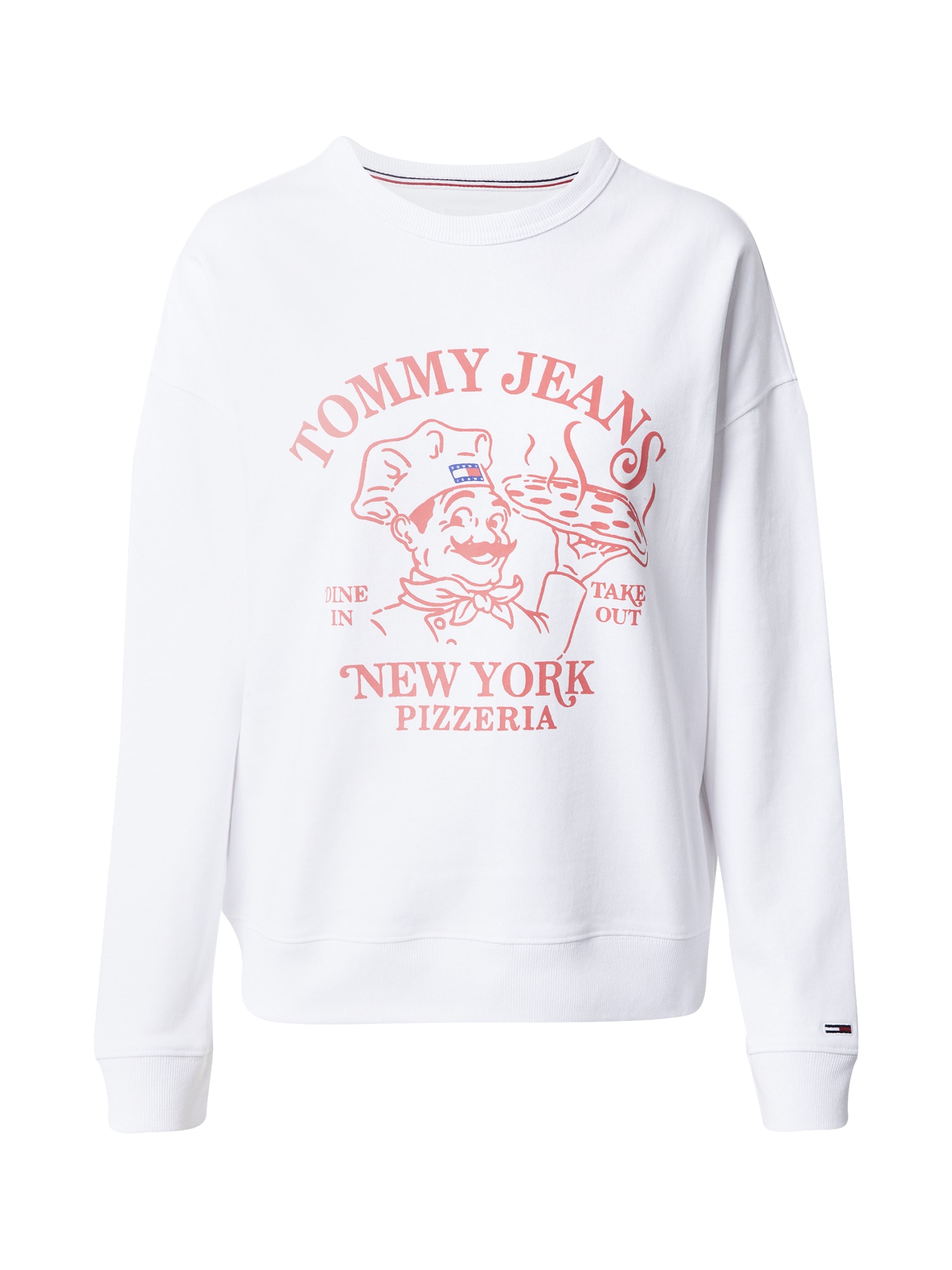 Tommy Jeans Majica  rdeča / bela