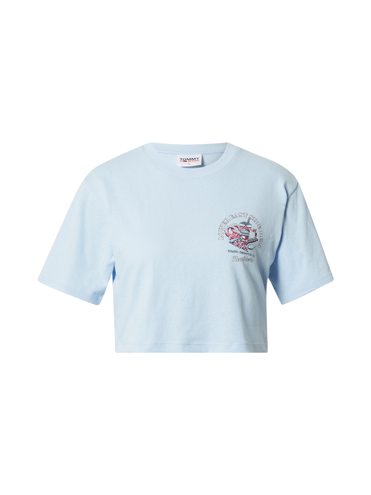 Tommy Jeans Majica  svetlo modra / roza / bela