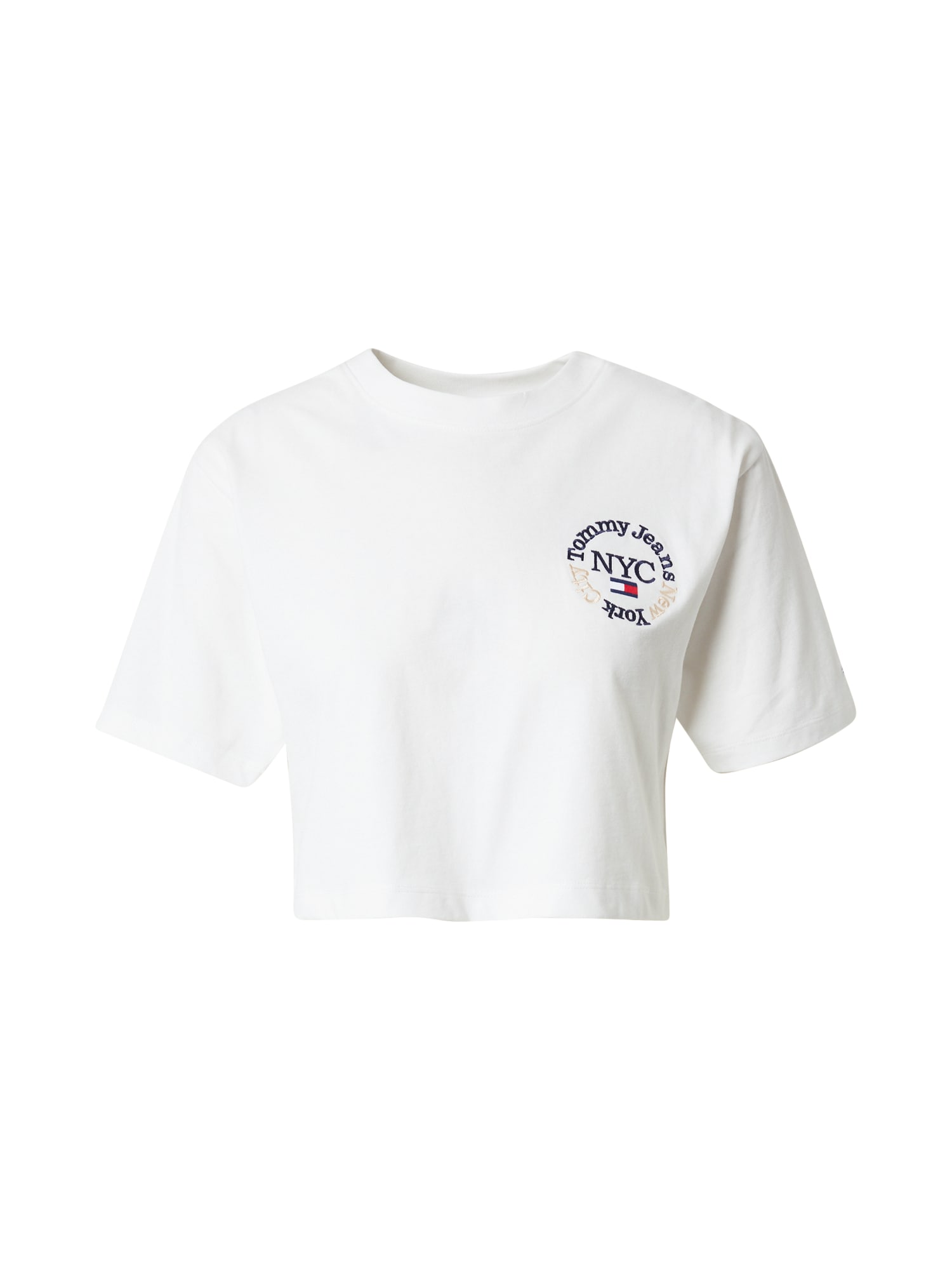 Tommy Jeans Majica  temno modra / živo rdeča / off-bela
