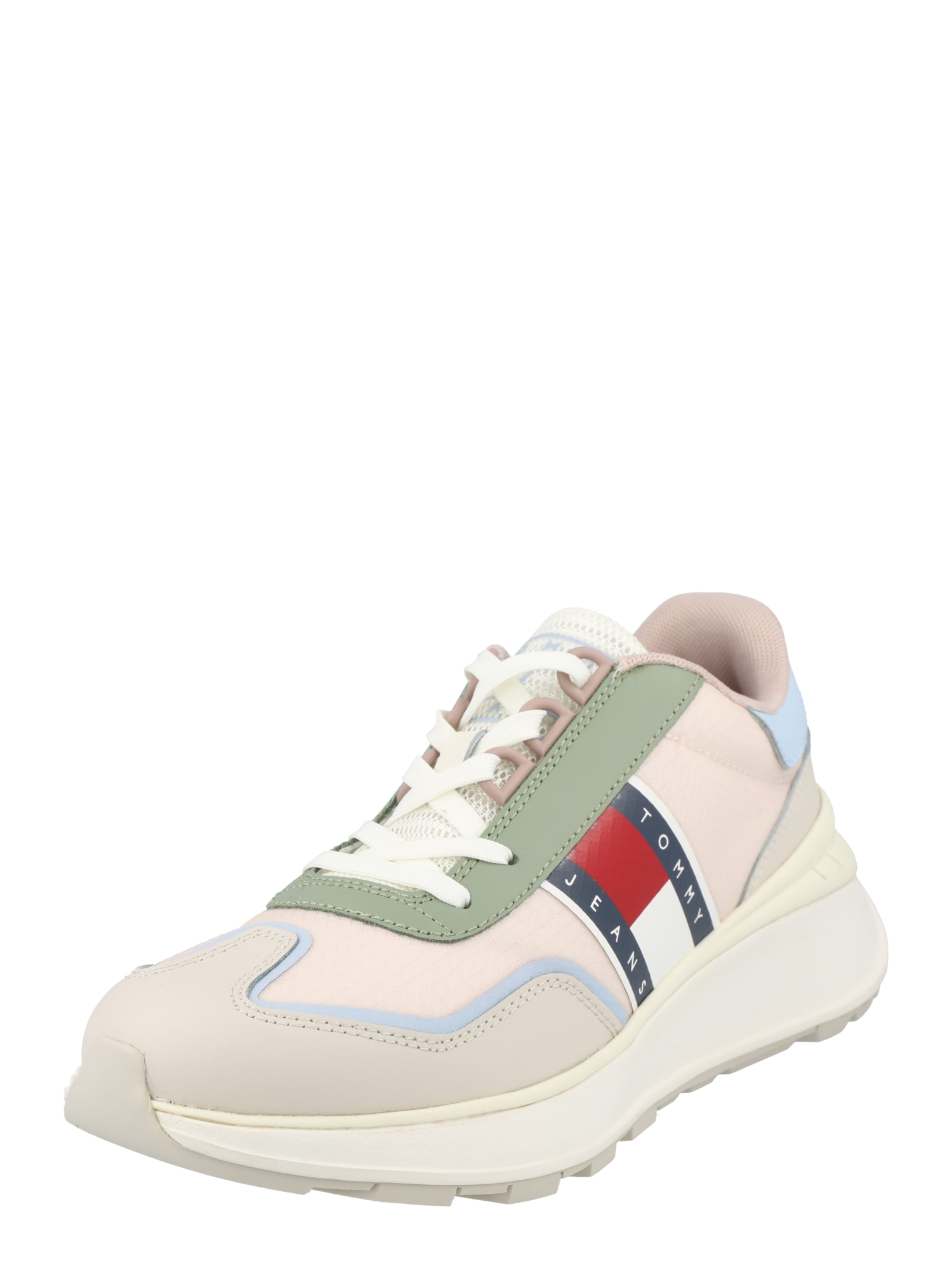 Tommy Jeans Nizke superge  bež / svetlo modra / rdeča