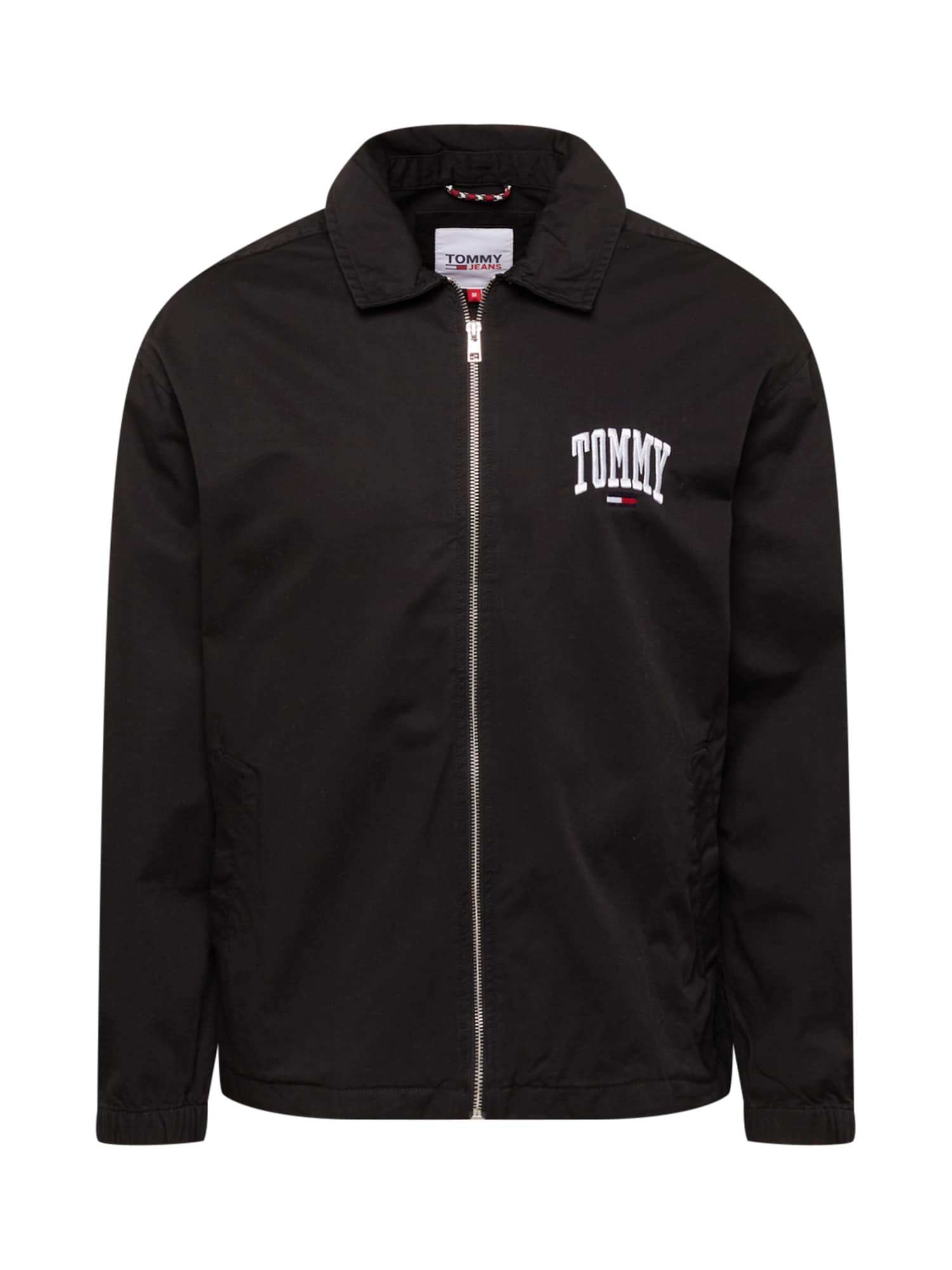Tommy Jeans Prehodna jakna 'Harrigton'  ognjeno rdeča / črna / bela