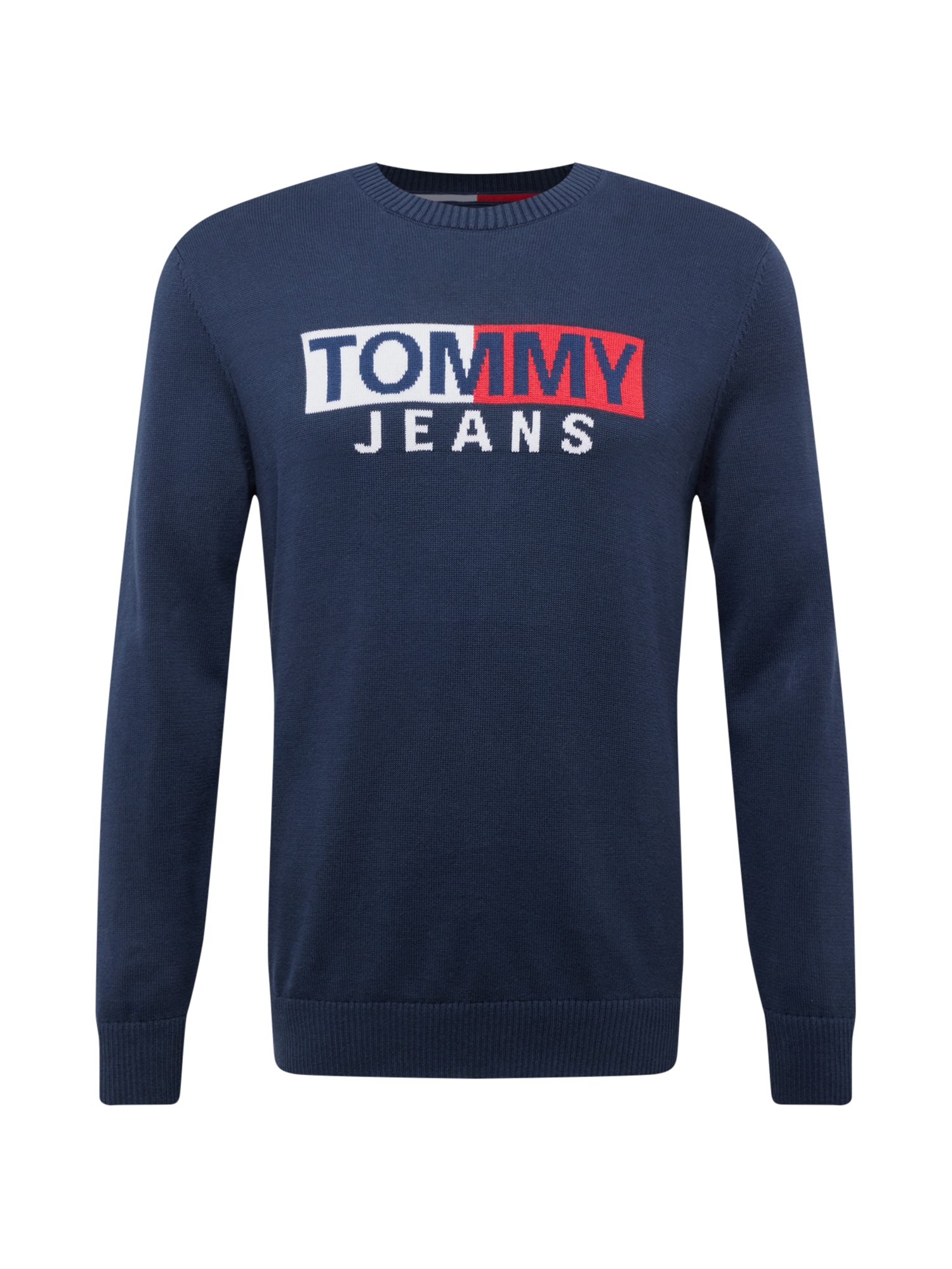 Tommy Jeans Pulover  mornarska / rdeča / bela