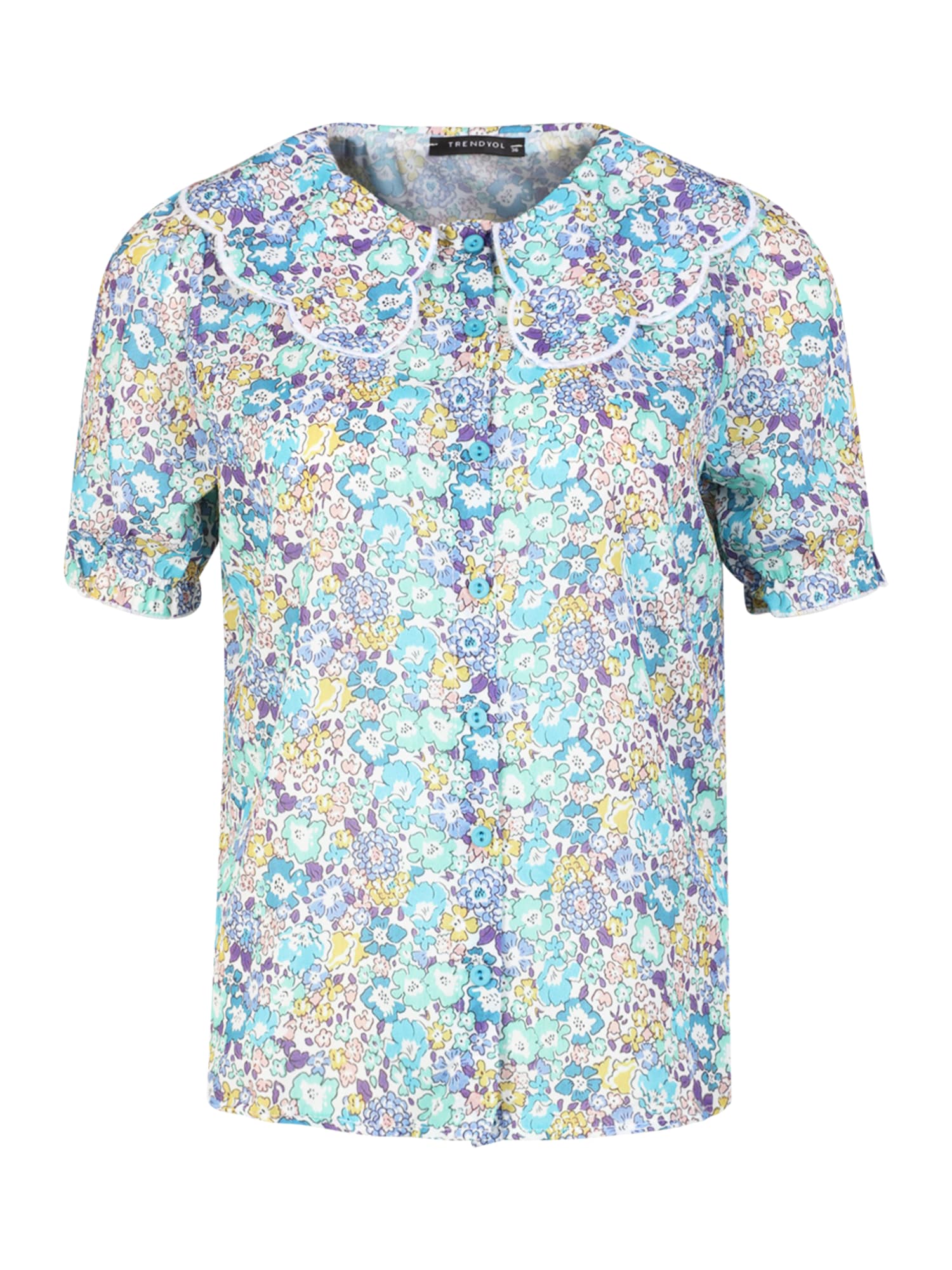 Trendyol Bluza  kraljevo modra / oliva / temno liila / bela