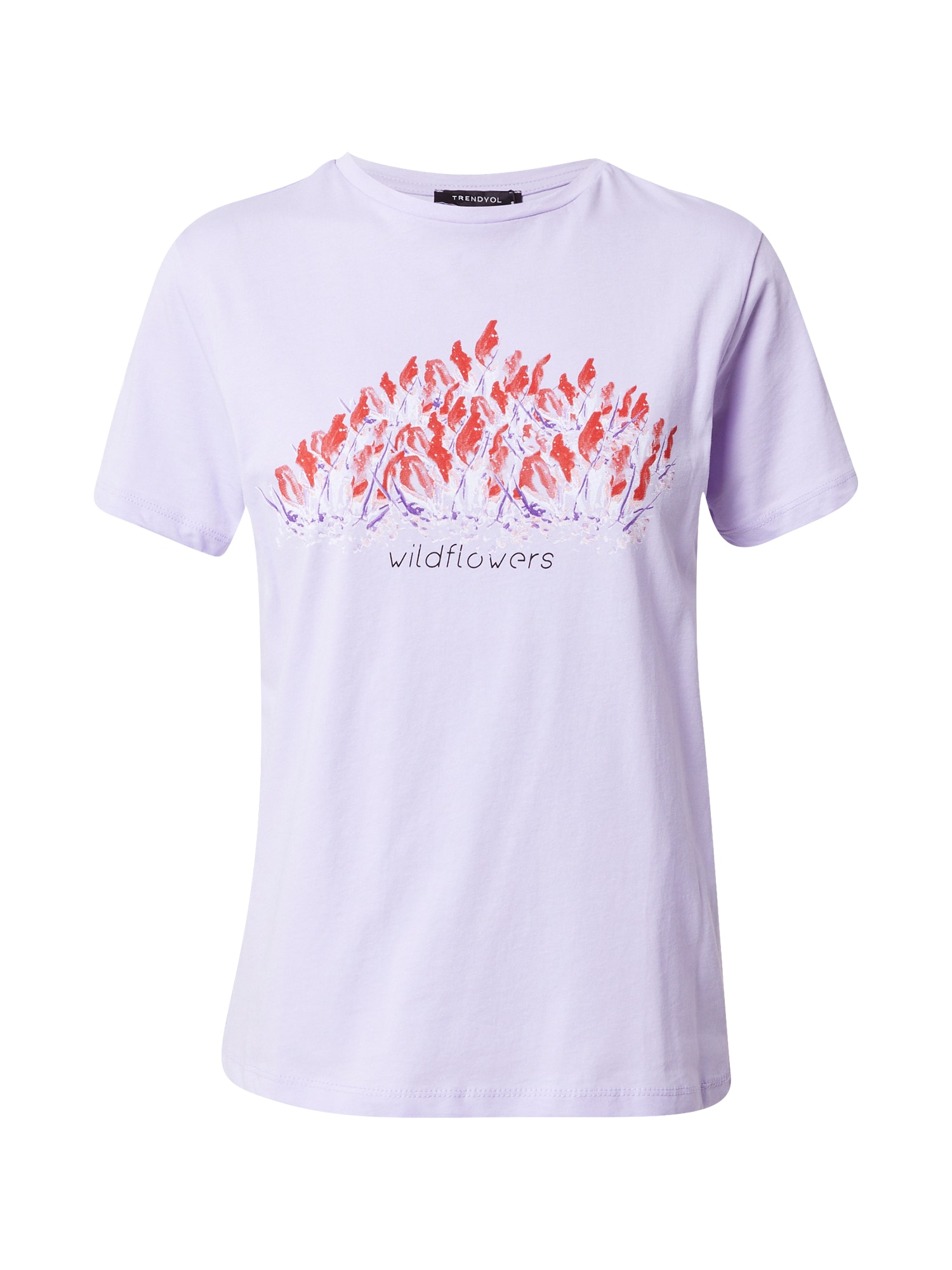 Trendyol Majica  svetlo lila / temno liila / staro roza / črna / bela