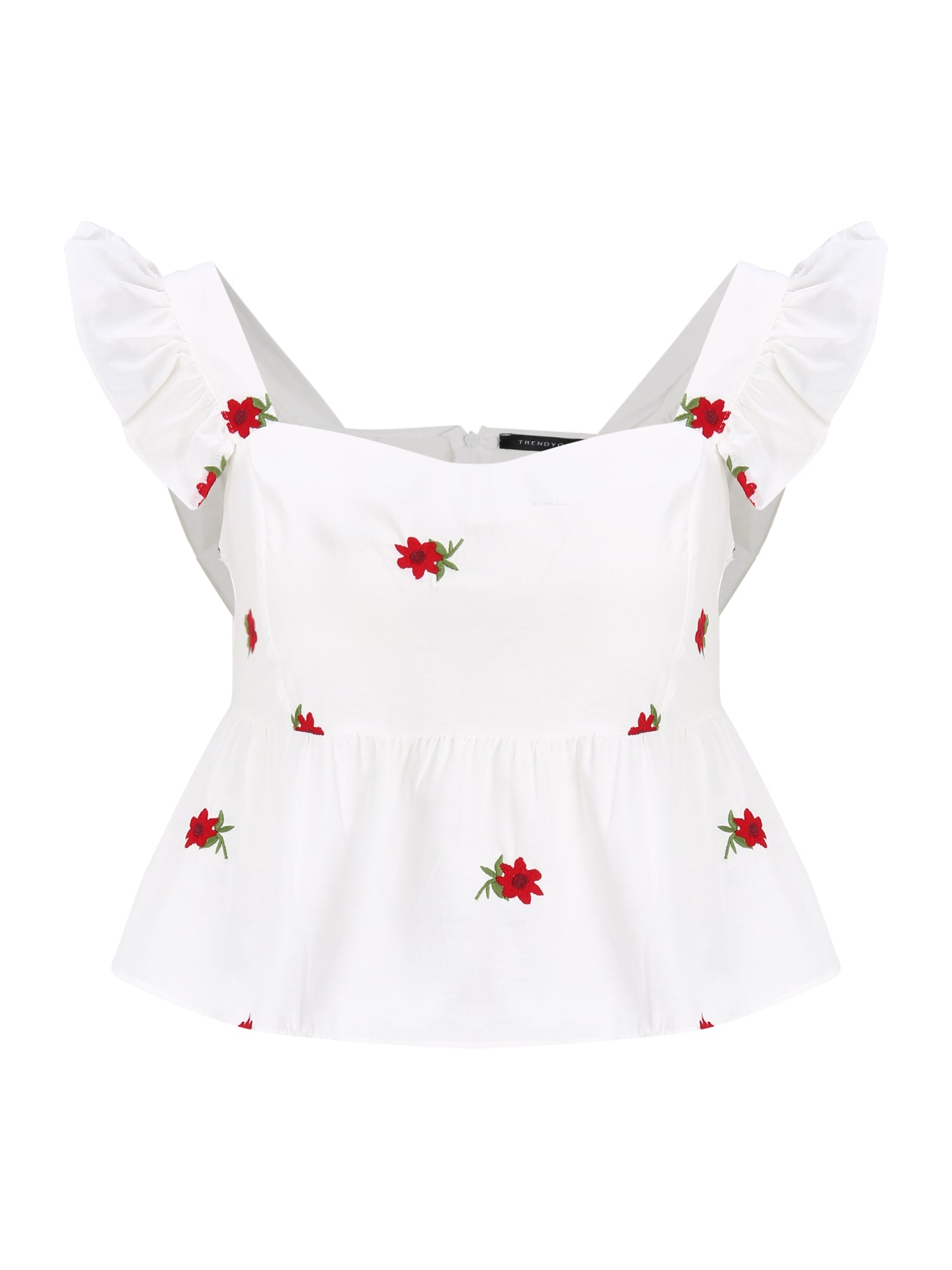 Trendyol Petite Bluza  travnato zelena / rdeča / volneno bela