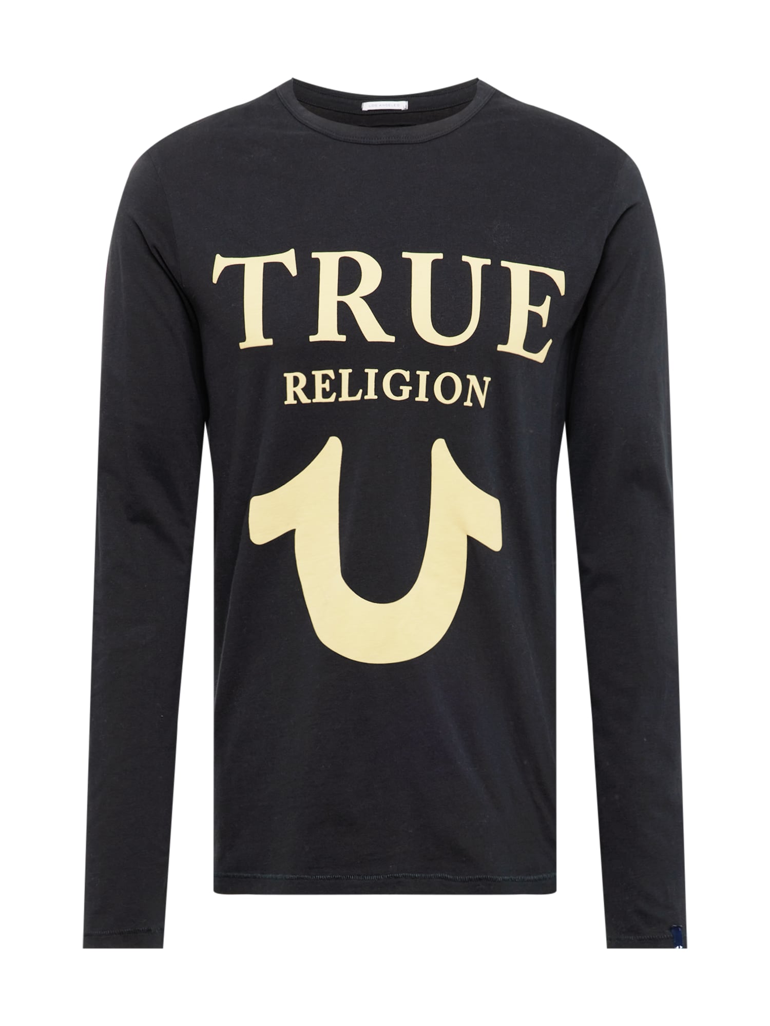True Religion Majica  pastelno rumena / črna
