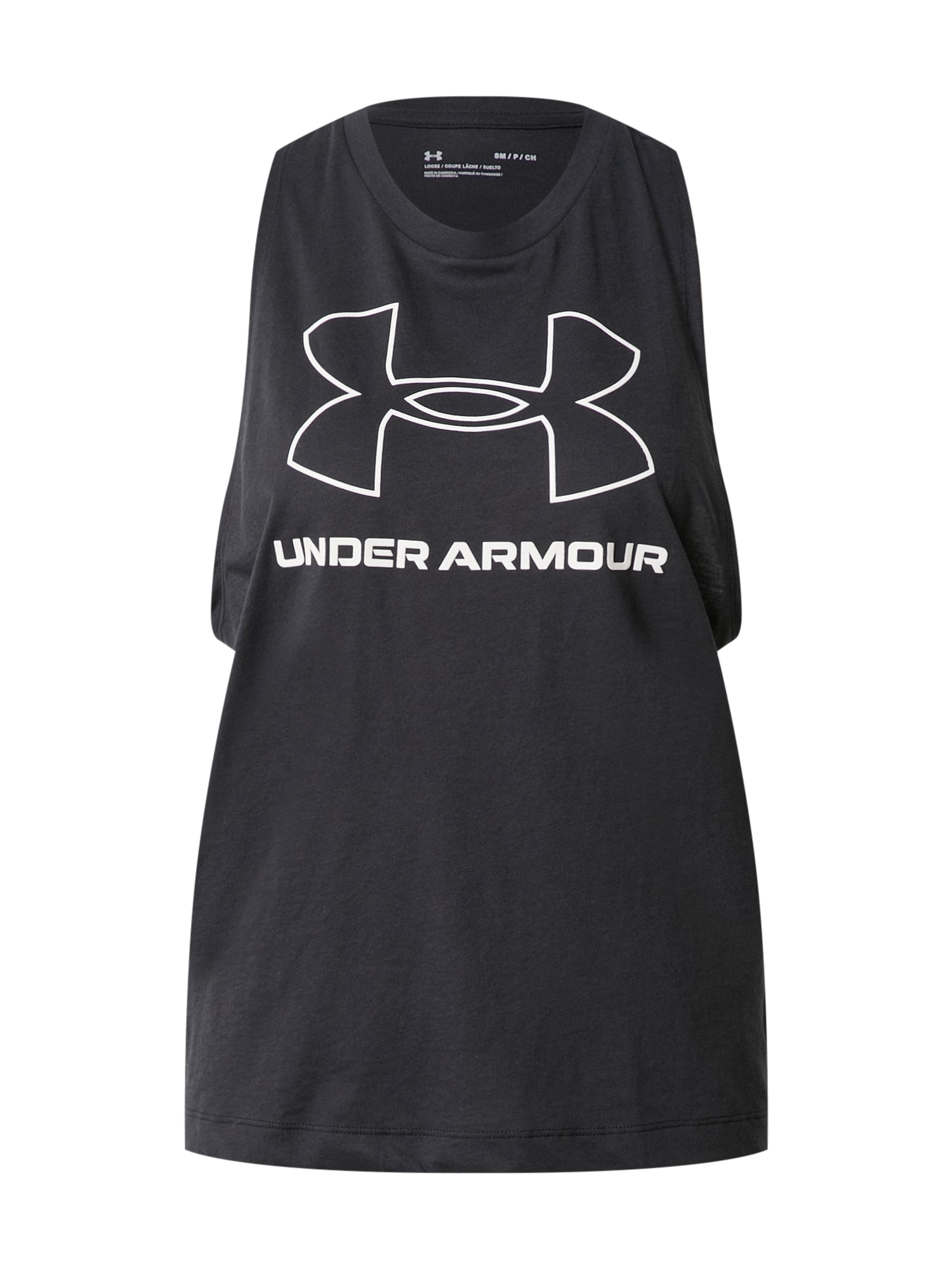 UNDER ARMOUR Športni top  črna / bela