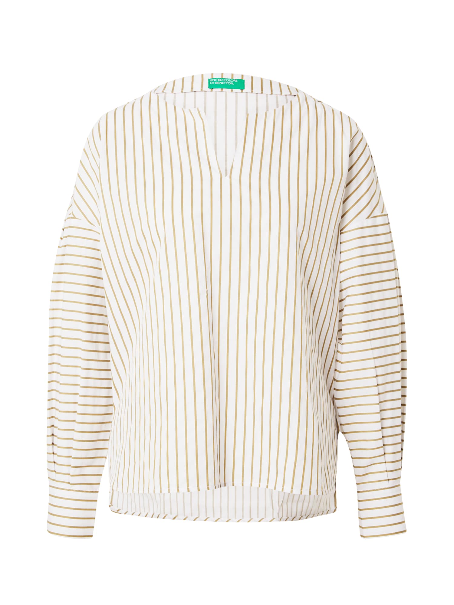UNITED COLORS OF BENETTON Bluza  oliva / bela