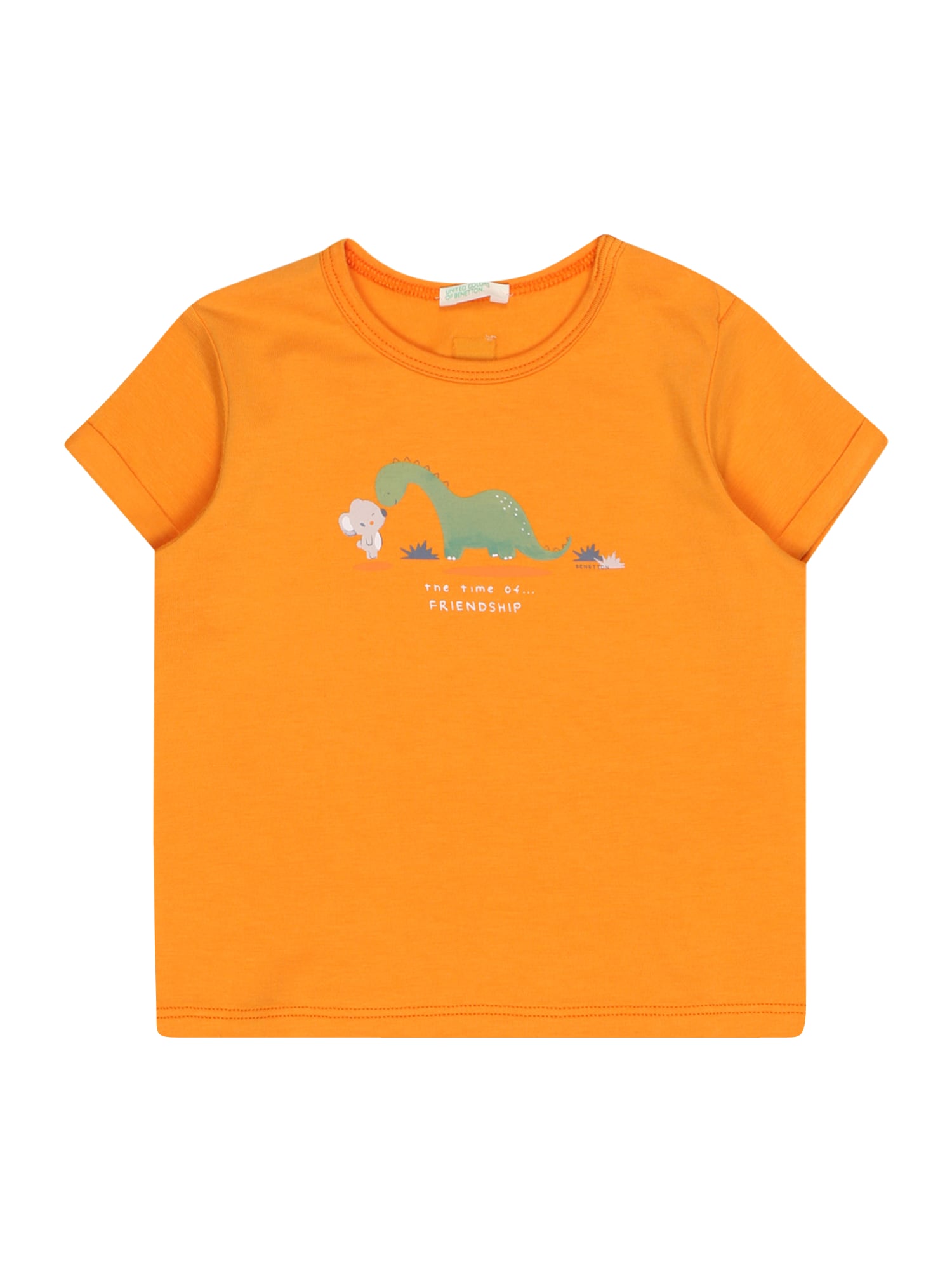 UNITED COLORS OF BENETTON Majica  mešane barve / oranžna