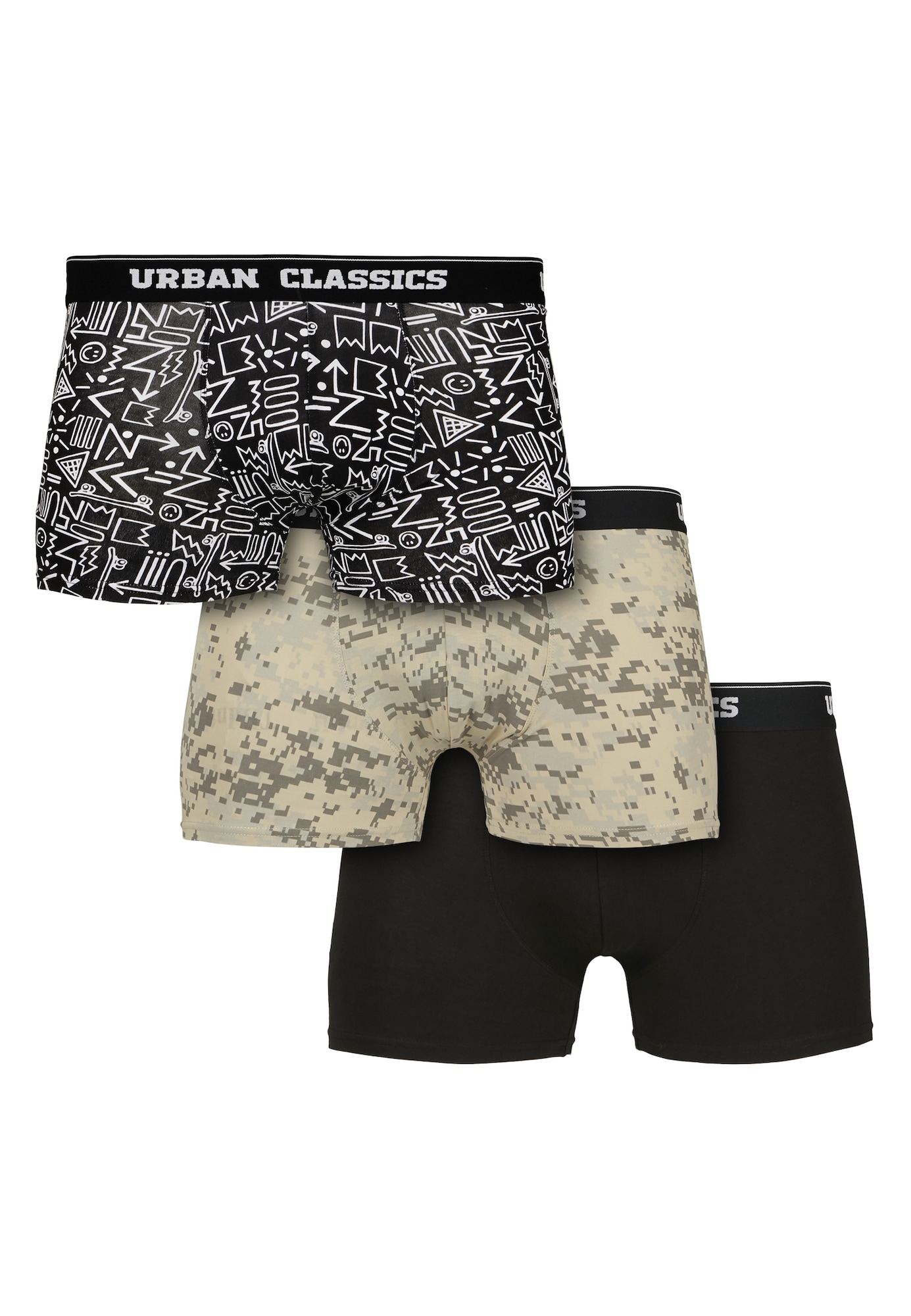 Urban Classics Boksarice  ecru / svetlo bež / svetlo rumena / črna / bela