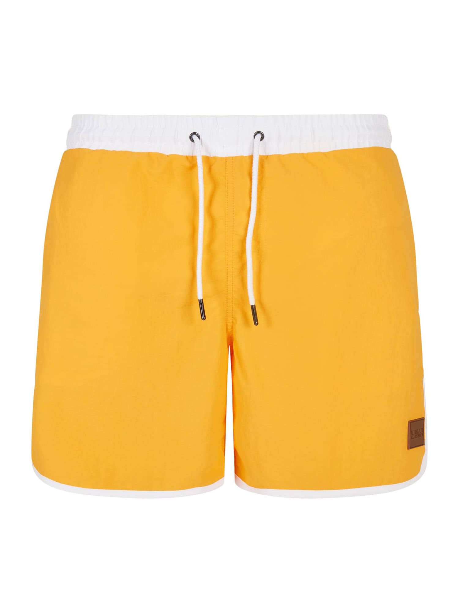 Urban Classics Kratke kopalne hlače 'Retro'  zlato-rumena / bela