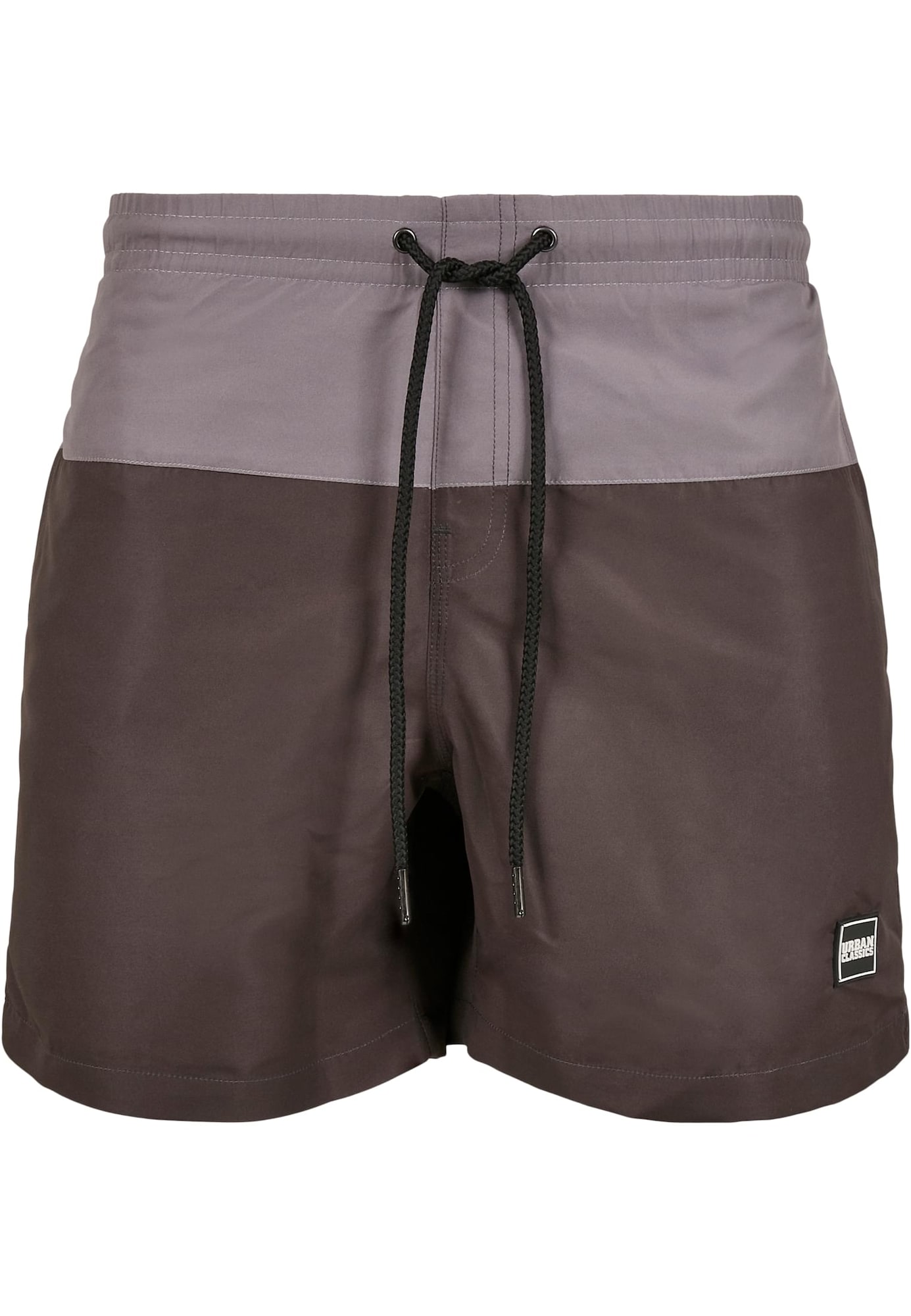 Urban Classics Kratke kopalne hlače  temno rjava / siva / bela