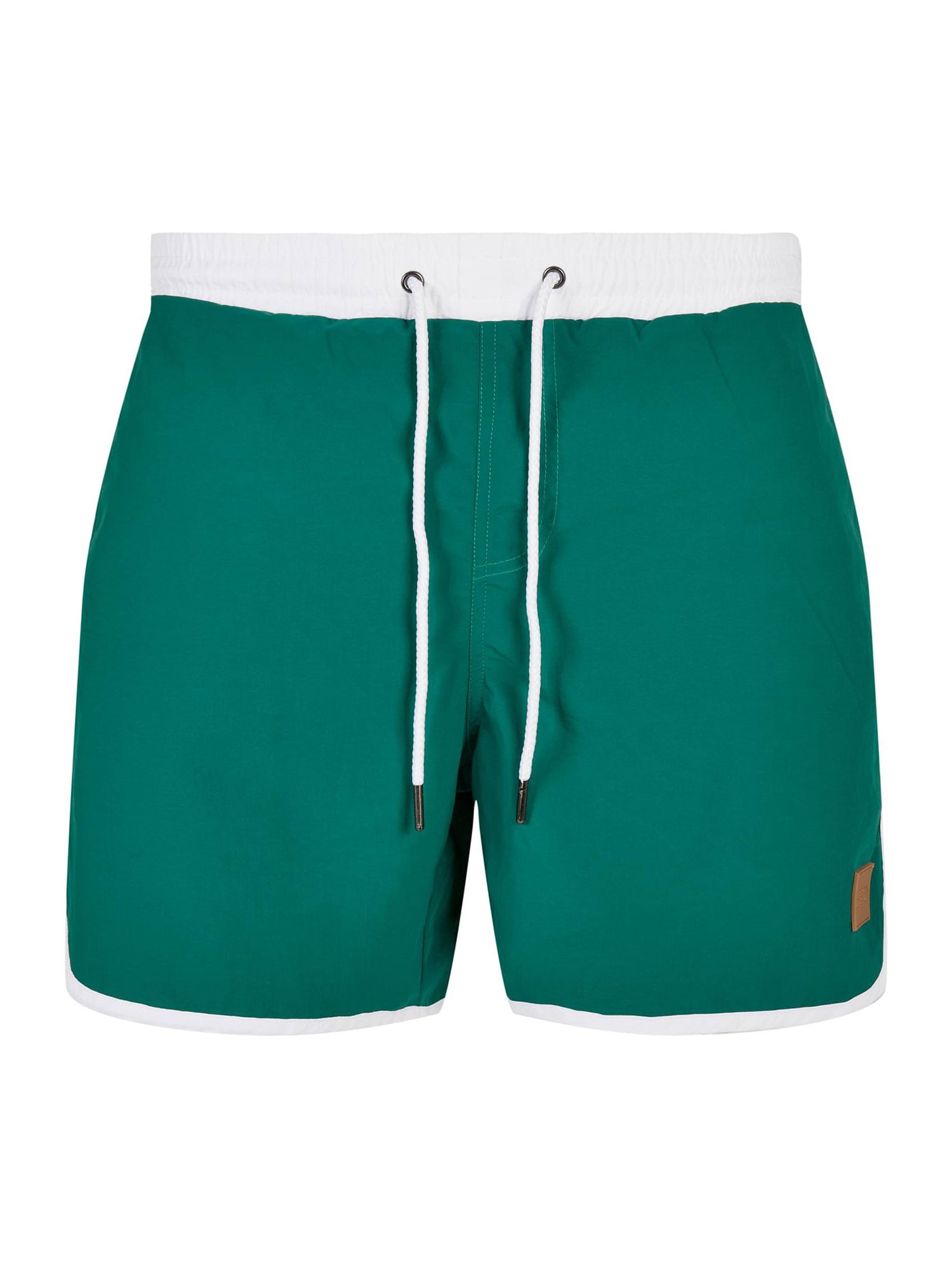 Urban Classics Kratke kopalne hlače  zelena / bela