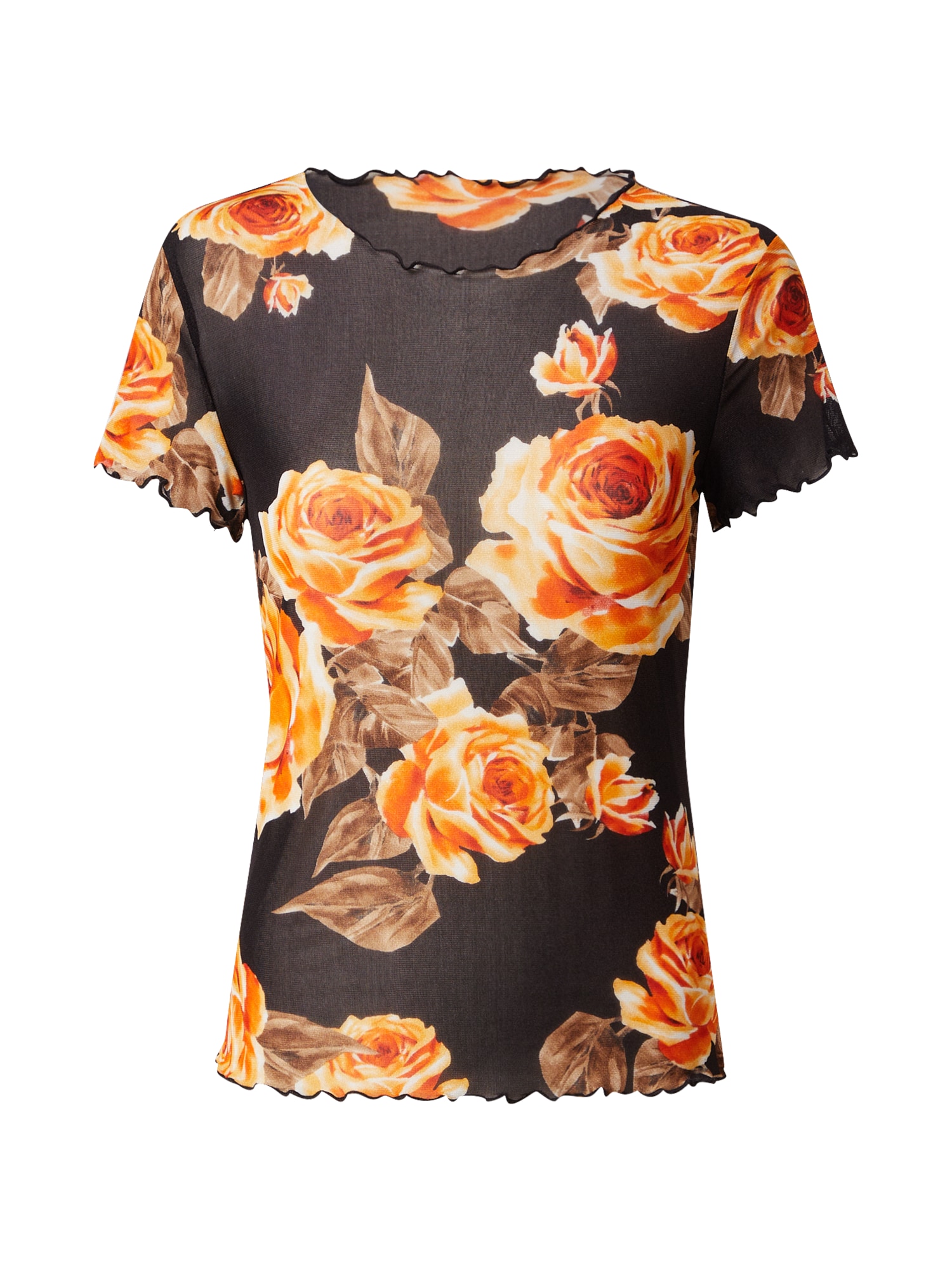 Urban Classics Majica  rjava / oranžna / črna / bela