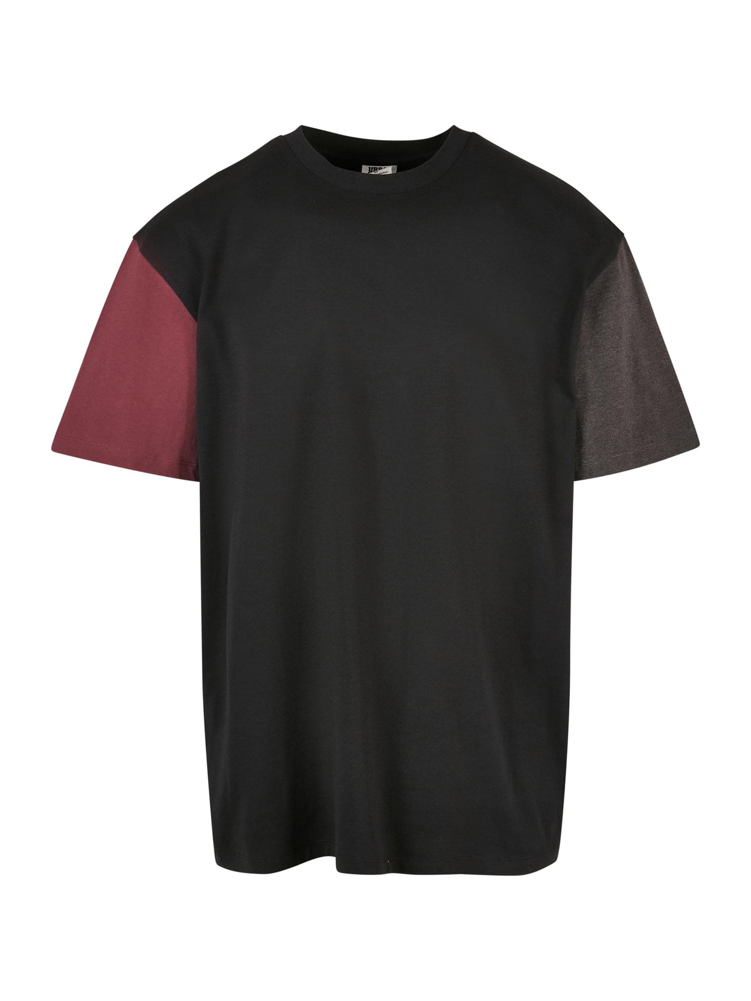Urban Classics Majica  temno rjava / pastelno rdeča / črna
