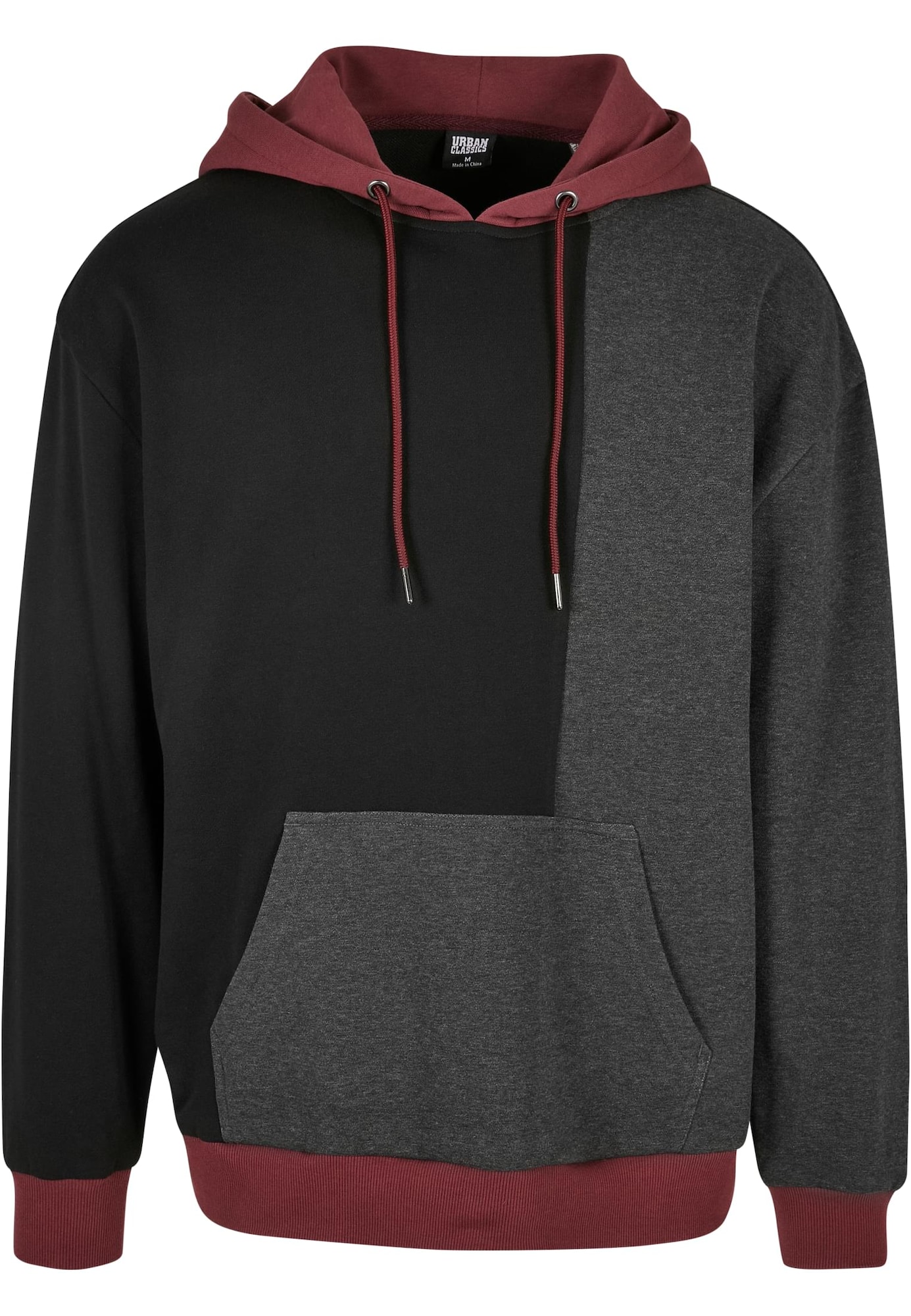 Urban Classics Majica  temno siva / vinsko rdeča / črna