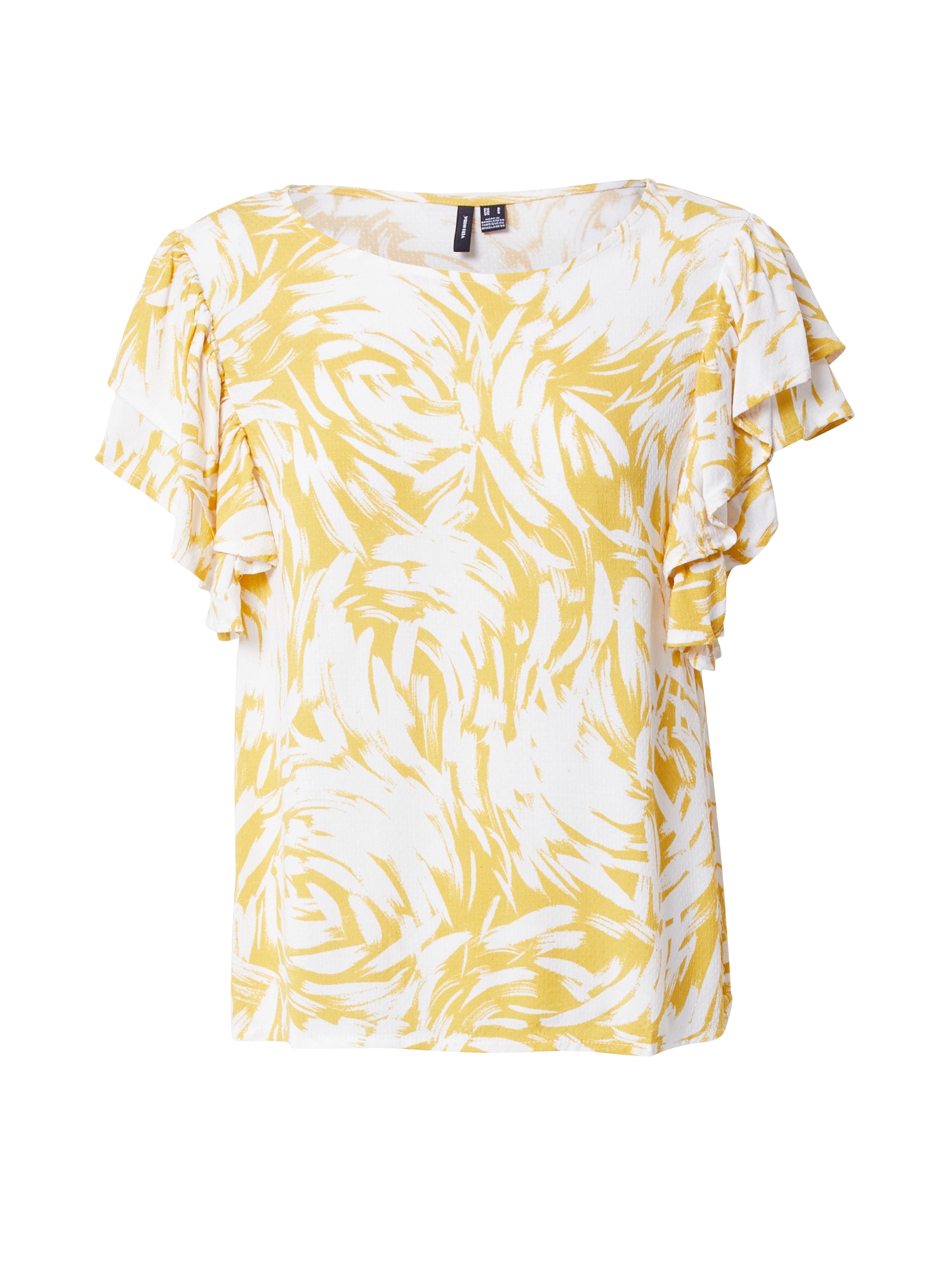 VERO MODA Bluza 'ANI BEA'  rumena / bela