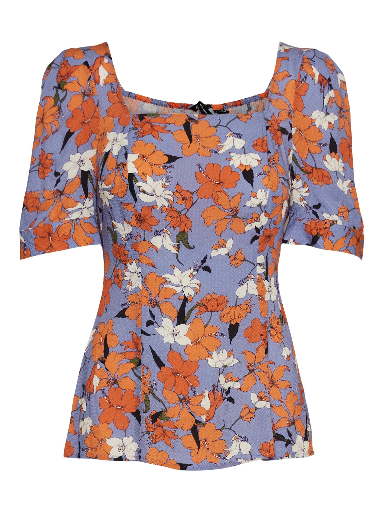 VERO MODA Bluza 'Anne'  vijolično modra / oranžna / bela