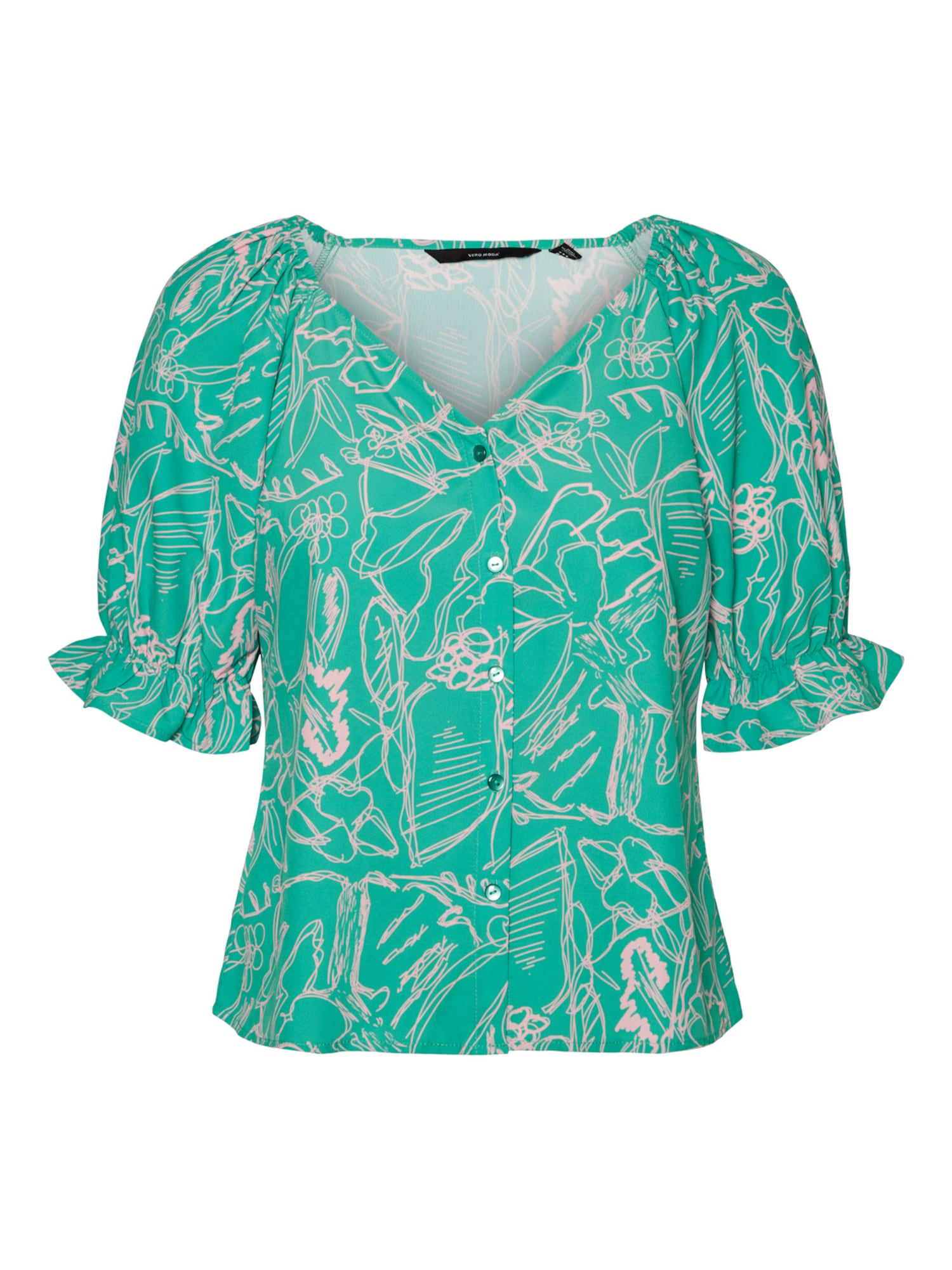 VERO MODA Bluza 'CATCH'  zelena / roza