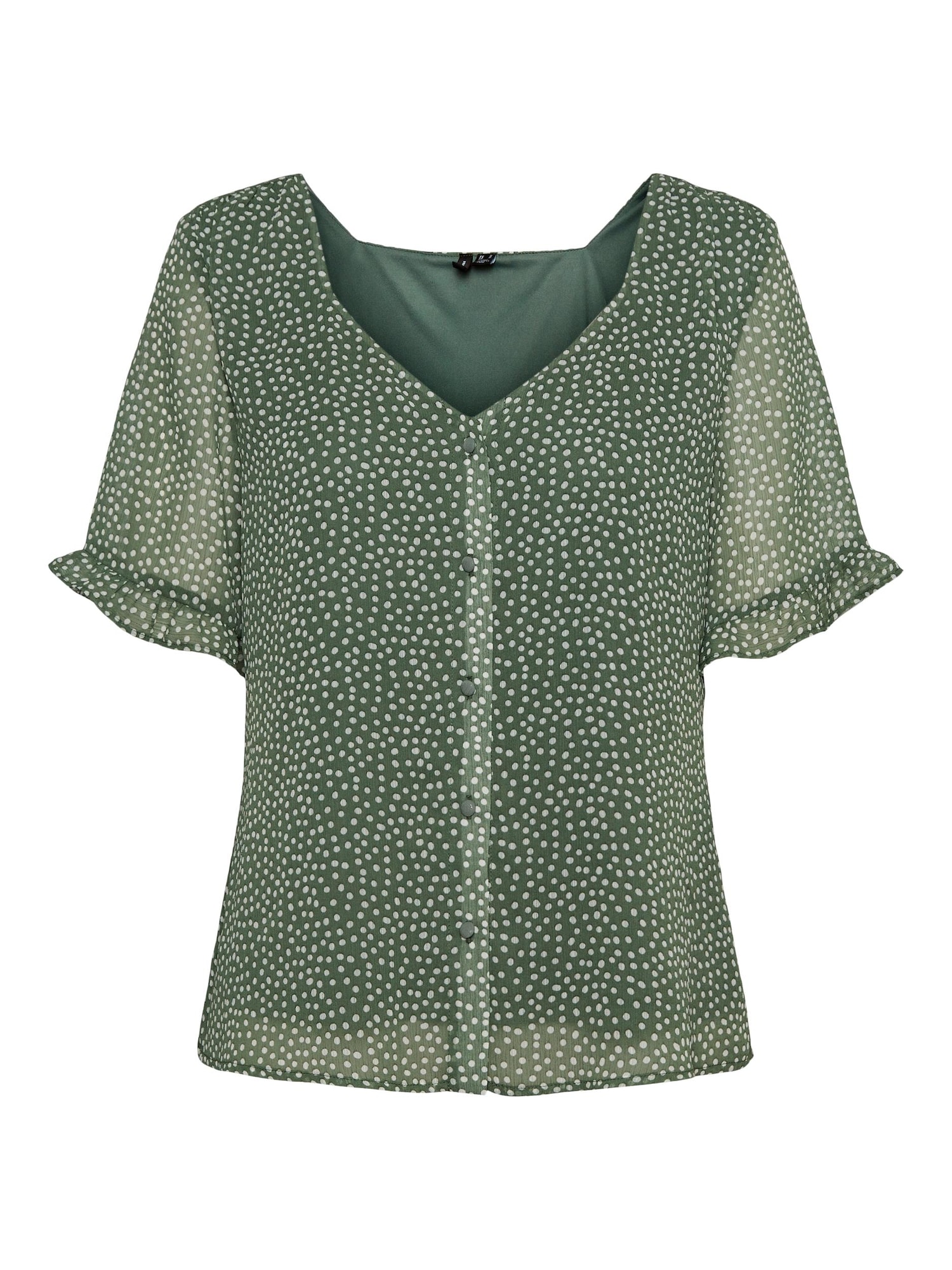 VERO MODA Bluza 'Caro'  smaragd / bela