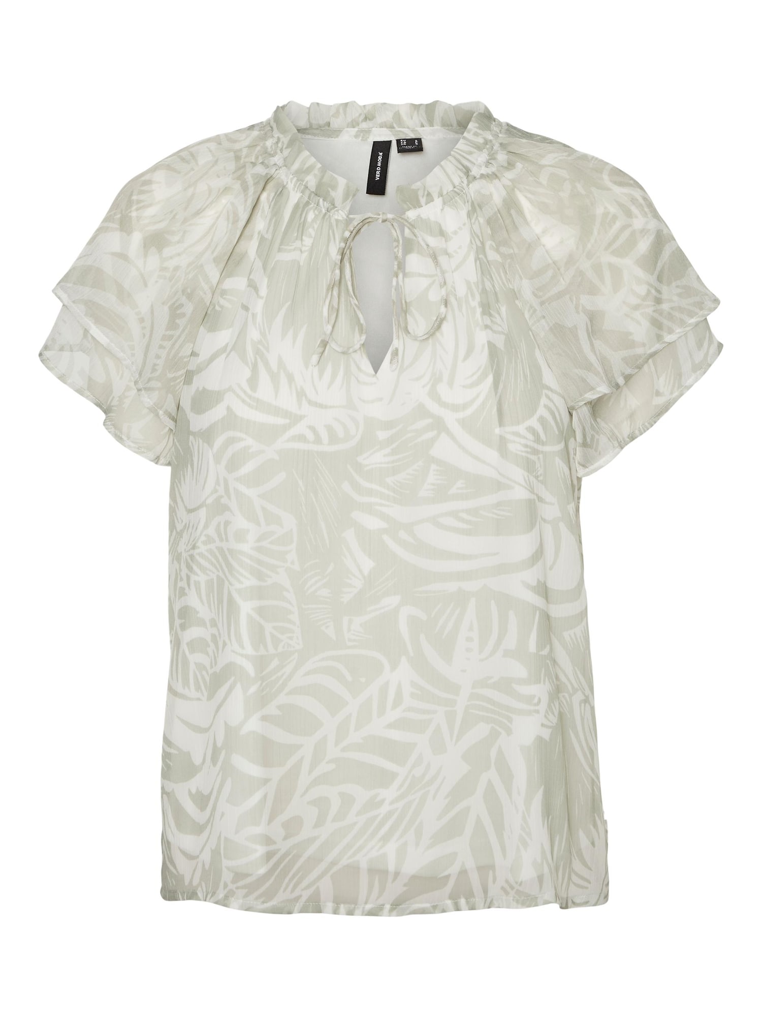 VERO MODA Bluza 'Kaja'  svetlo siva / naravno bela