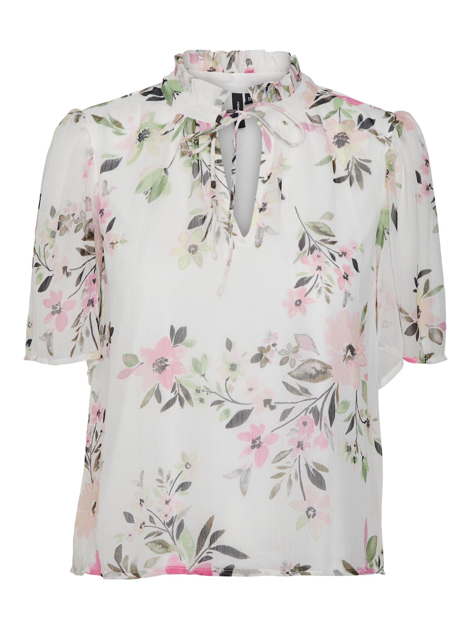 VERO MODA Bluza 'Lia'  pastelno zelena / roza / črna / naravno bela