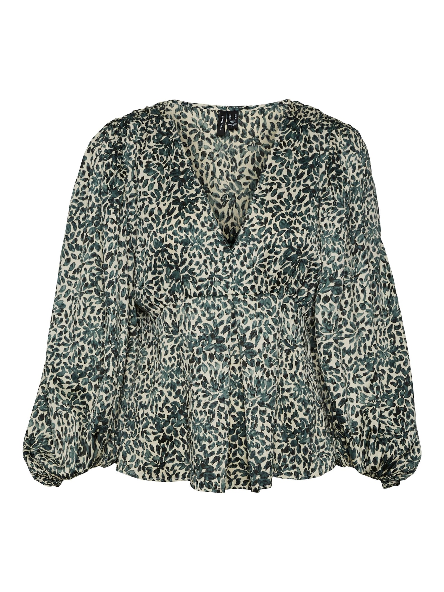 VERO MODA Bluza 'Loe'  kremna / temno zelena