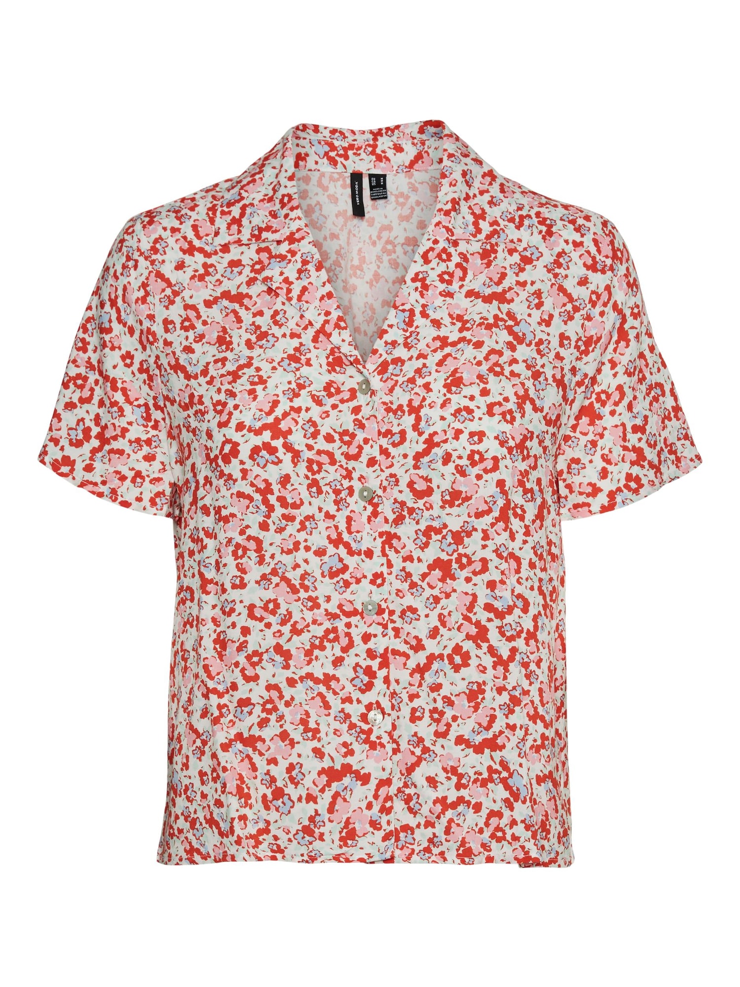 VERO MODA Bluza 'Ola'  opal / meta / češnjevo rdeča / bela