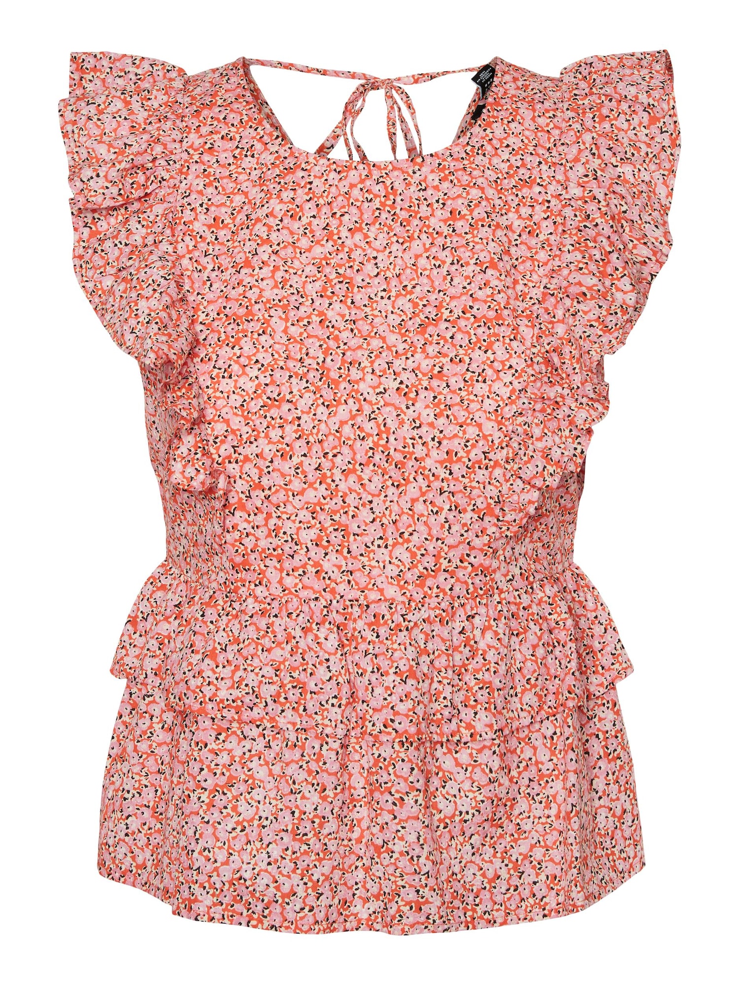 VERO MODA Bluza 'Urba'  temno oranžna / roza / črna / bela