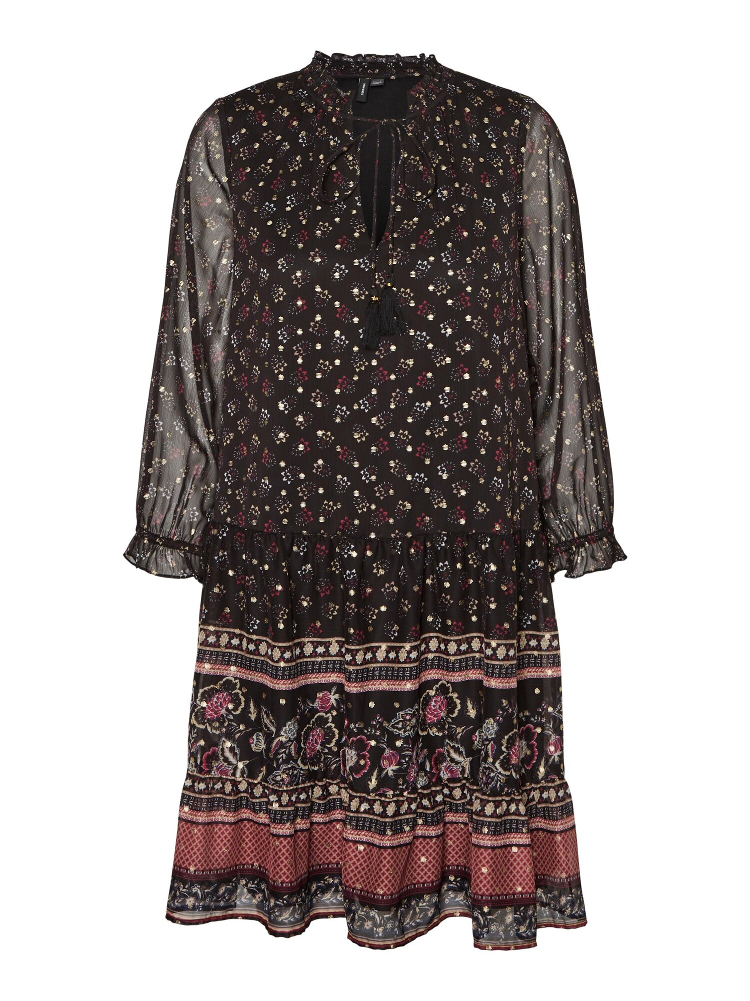 VERO MODA Dolga srajca  zlata / roza / črna / bela