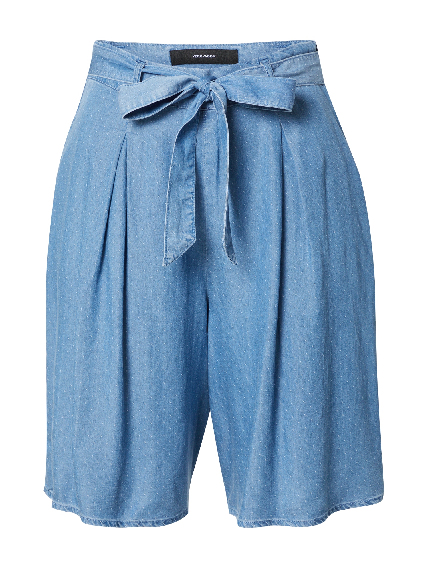 VERO MODA Hlače z naborki 'LILIANA'  modra / bela