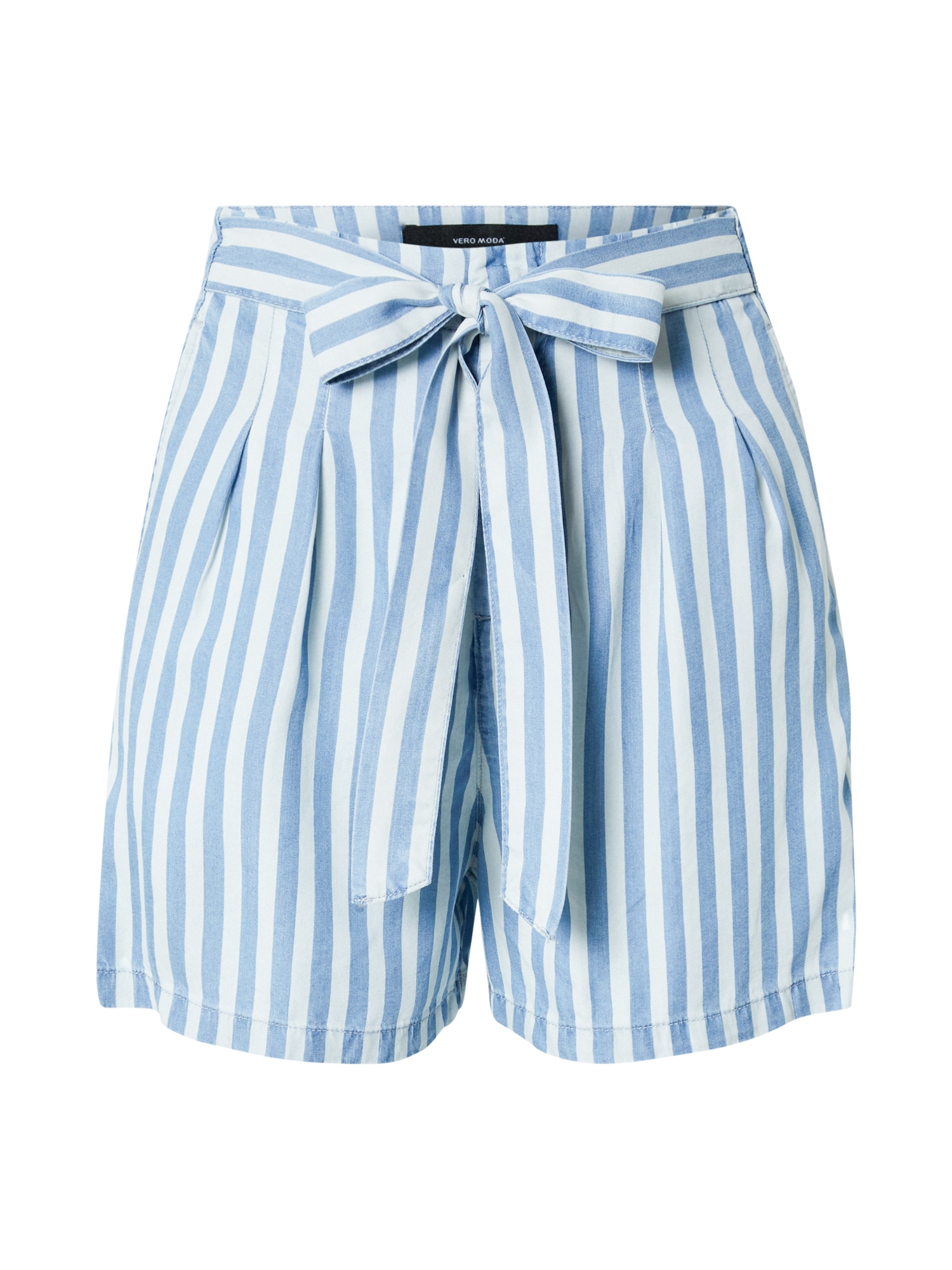 VERO MODA Hlače z naborki 'Mia'  modra / bela
