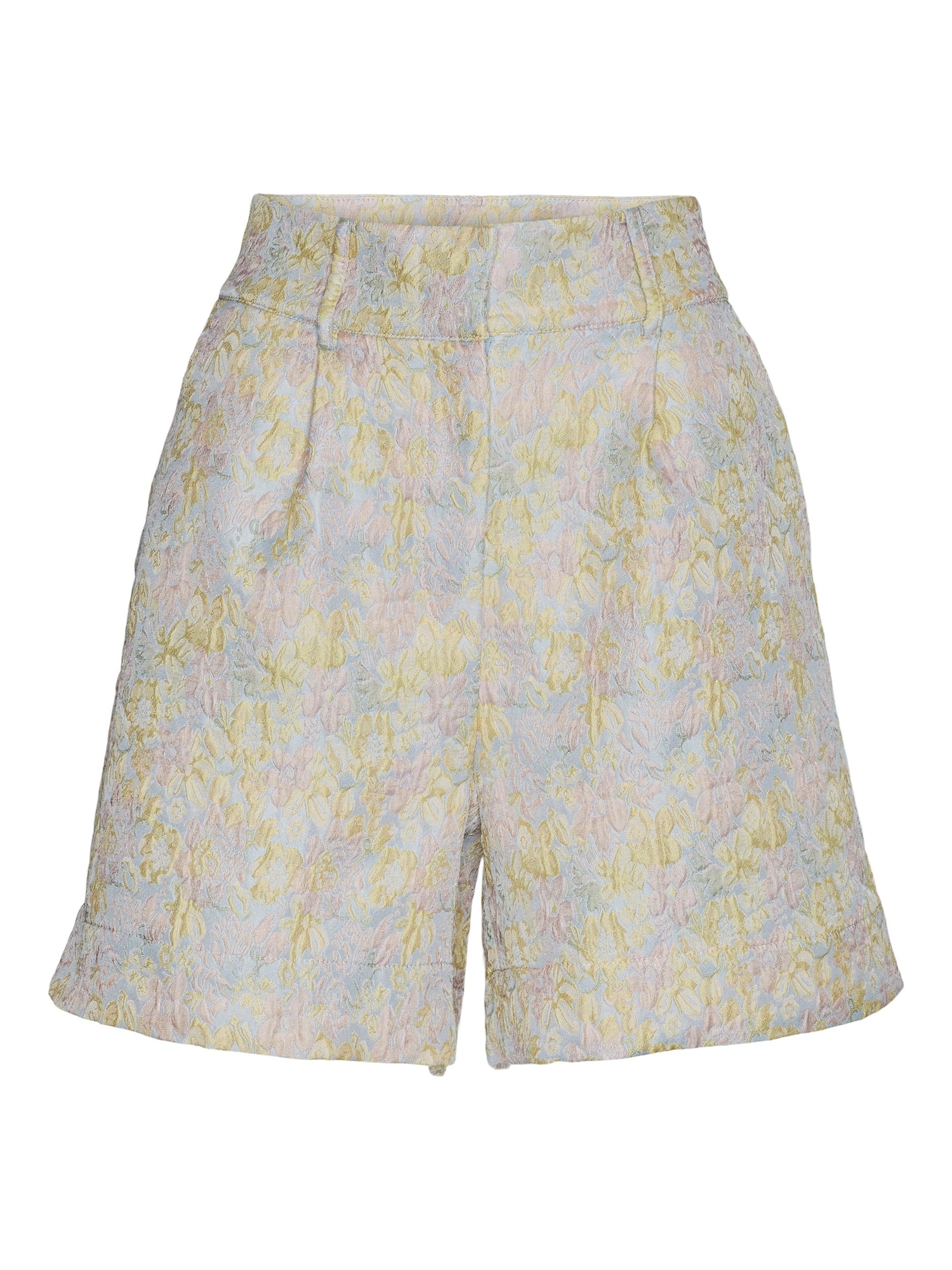 VERO MODA Hlače z naborki 'Nova'  svetlo modra / svetlo rumena / roza