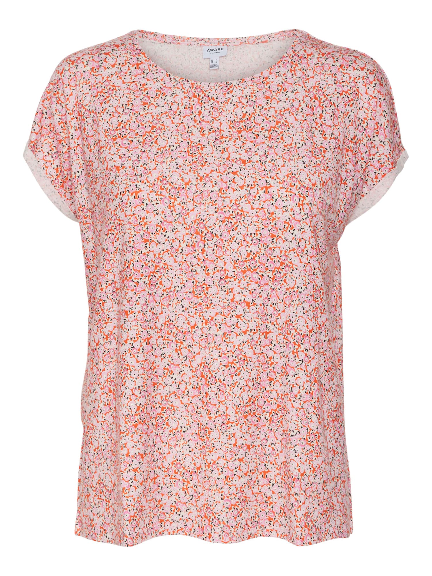 VERO MODA Majica 'Ava'  oranžna / roza / črna / bela