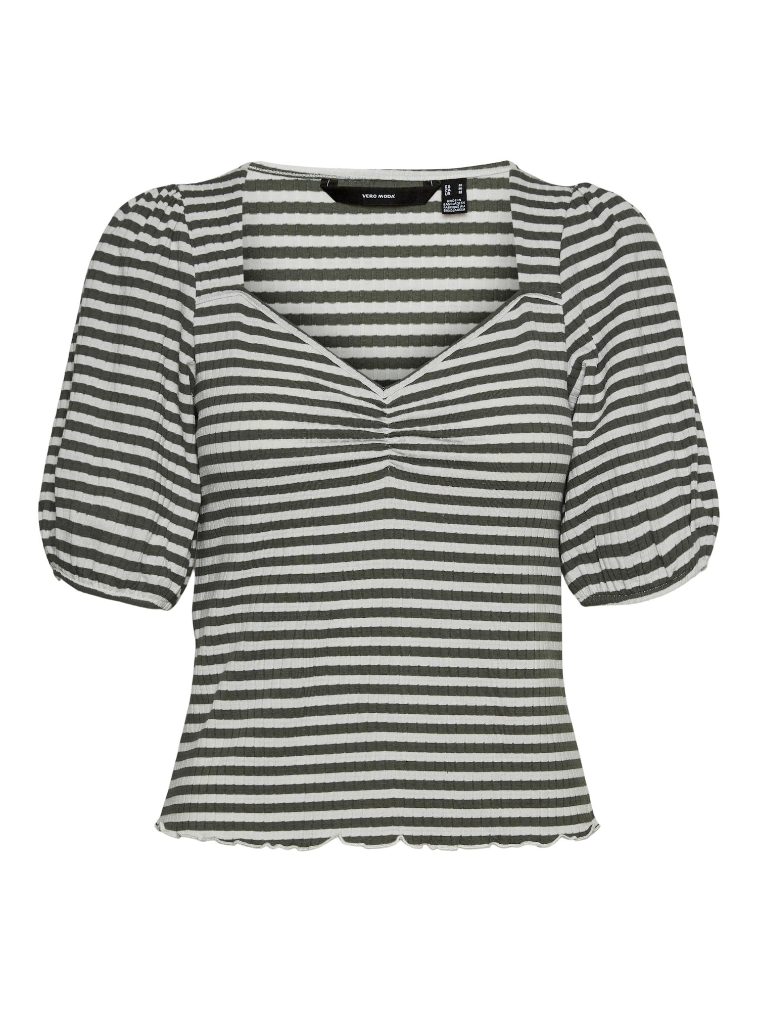 VERO MODA Majica 'Gabi'  zelena / bela