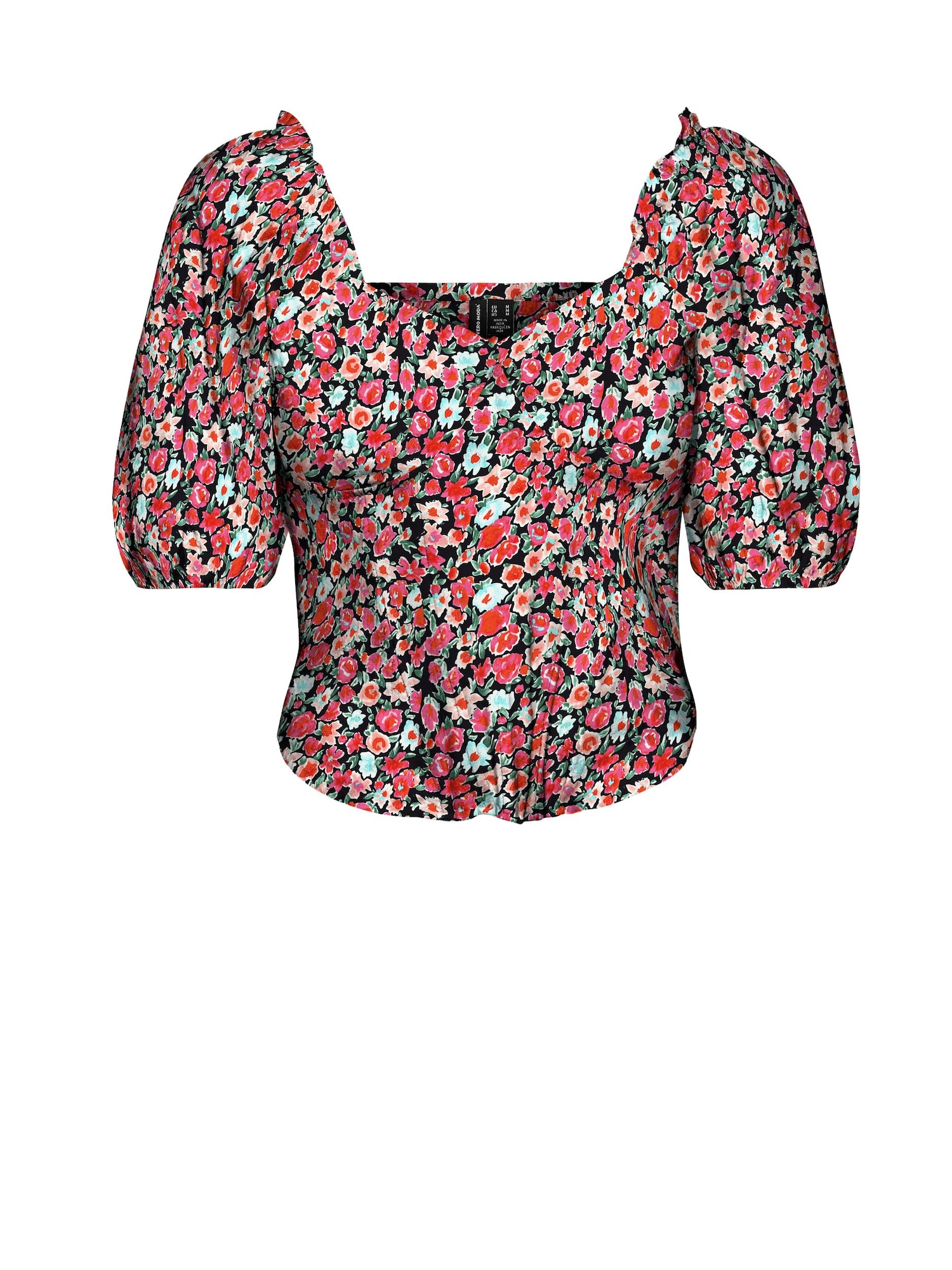 VERO MODA Majica 'Klara'  zelena / roza / rdeča / črna